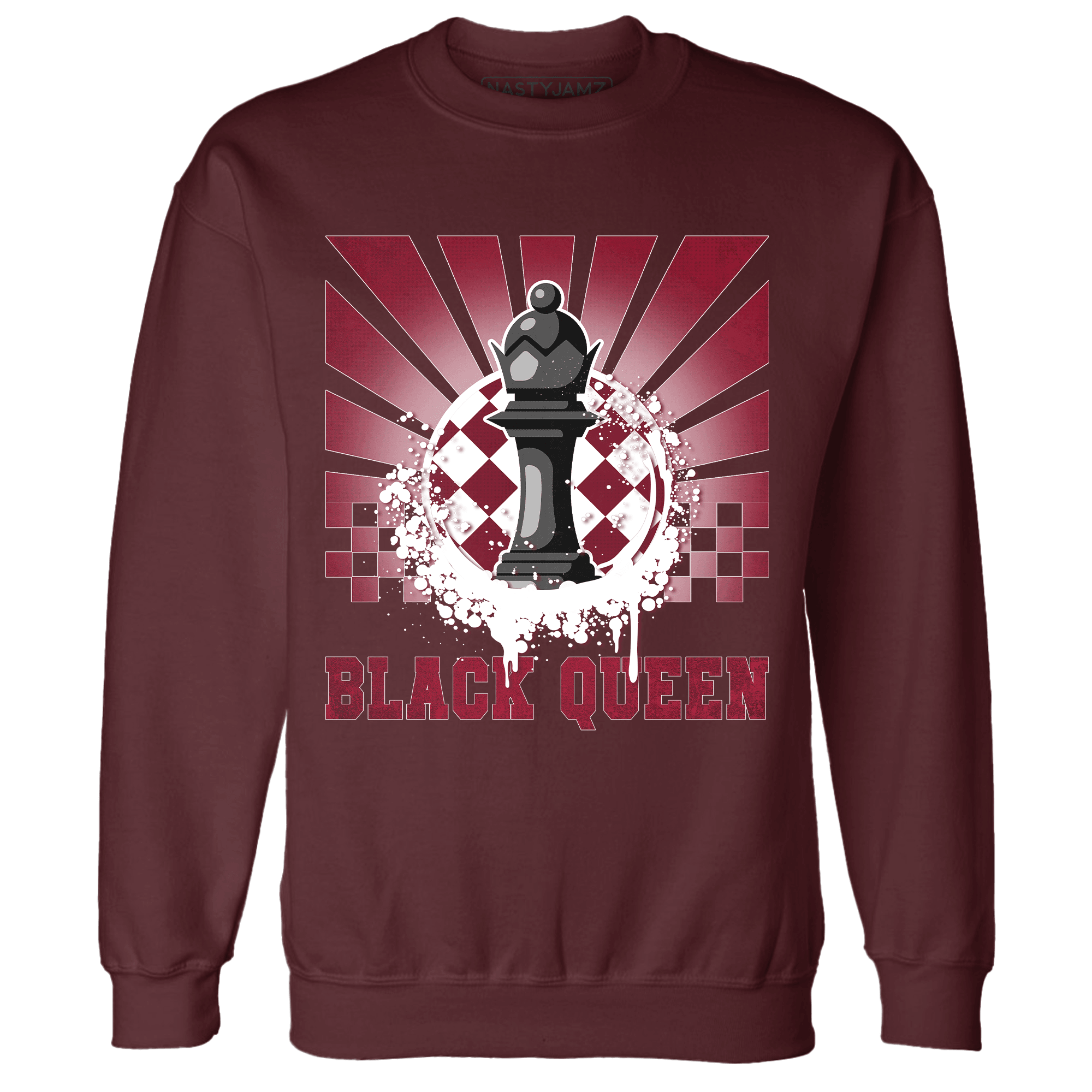 High White Team Red 1s Sweatshirt Match Black Queen Collection - NastyJamz