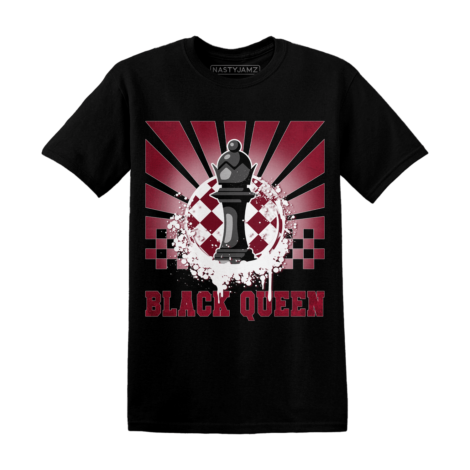 High White Team Red 1s T Shirt Match Black Queen Collection - NastyJamz