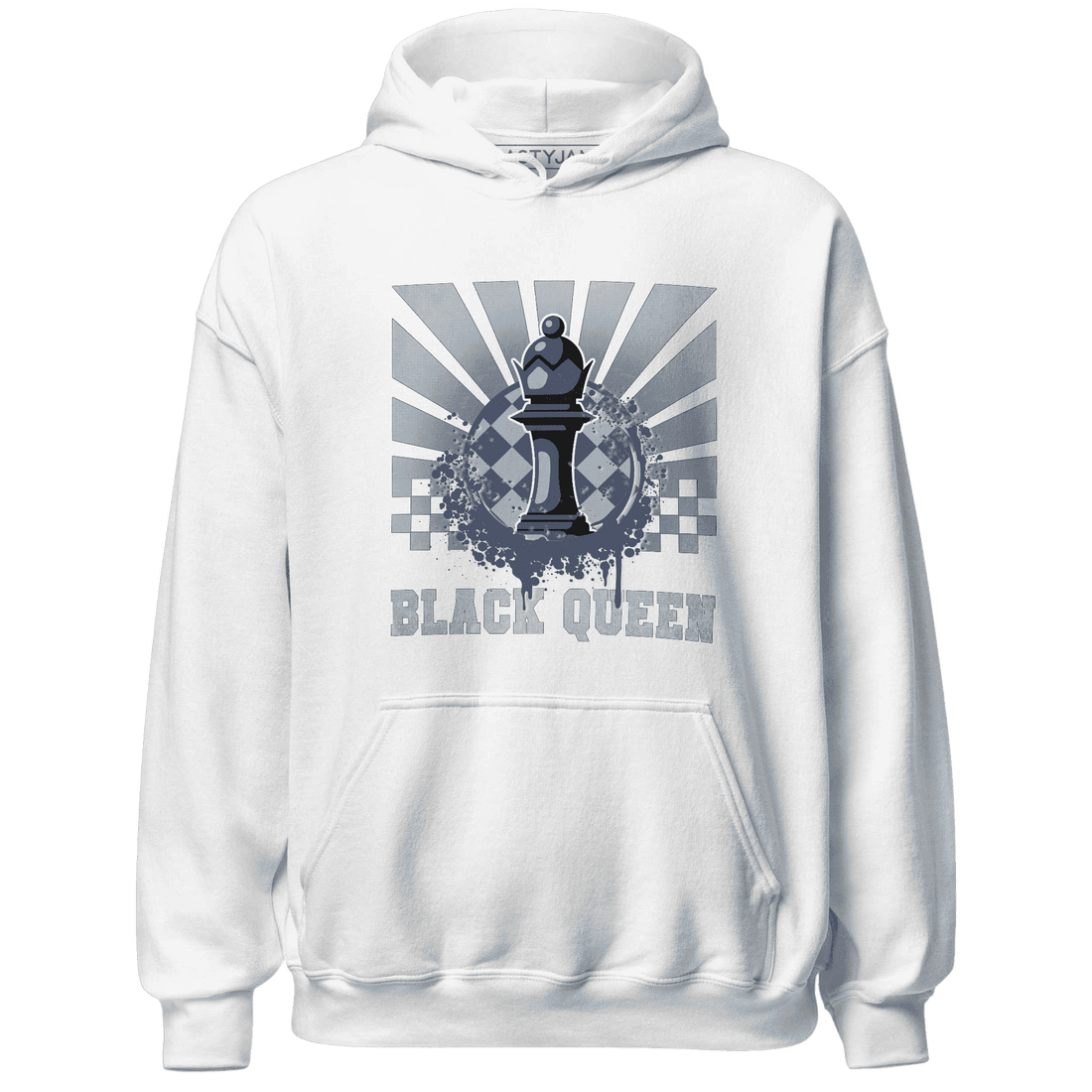 Mid Diffused Blue Grey 1s Hoodie Match Black Queen Collection - NastyJamz