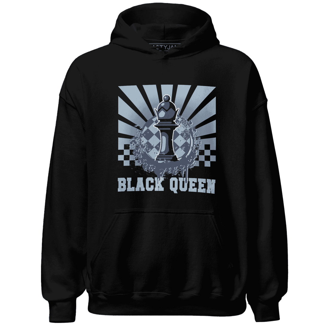 Mid Diffused Blue Grey 1s Hoodie Match Black Queen Collection - NastyJamz