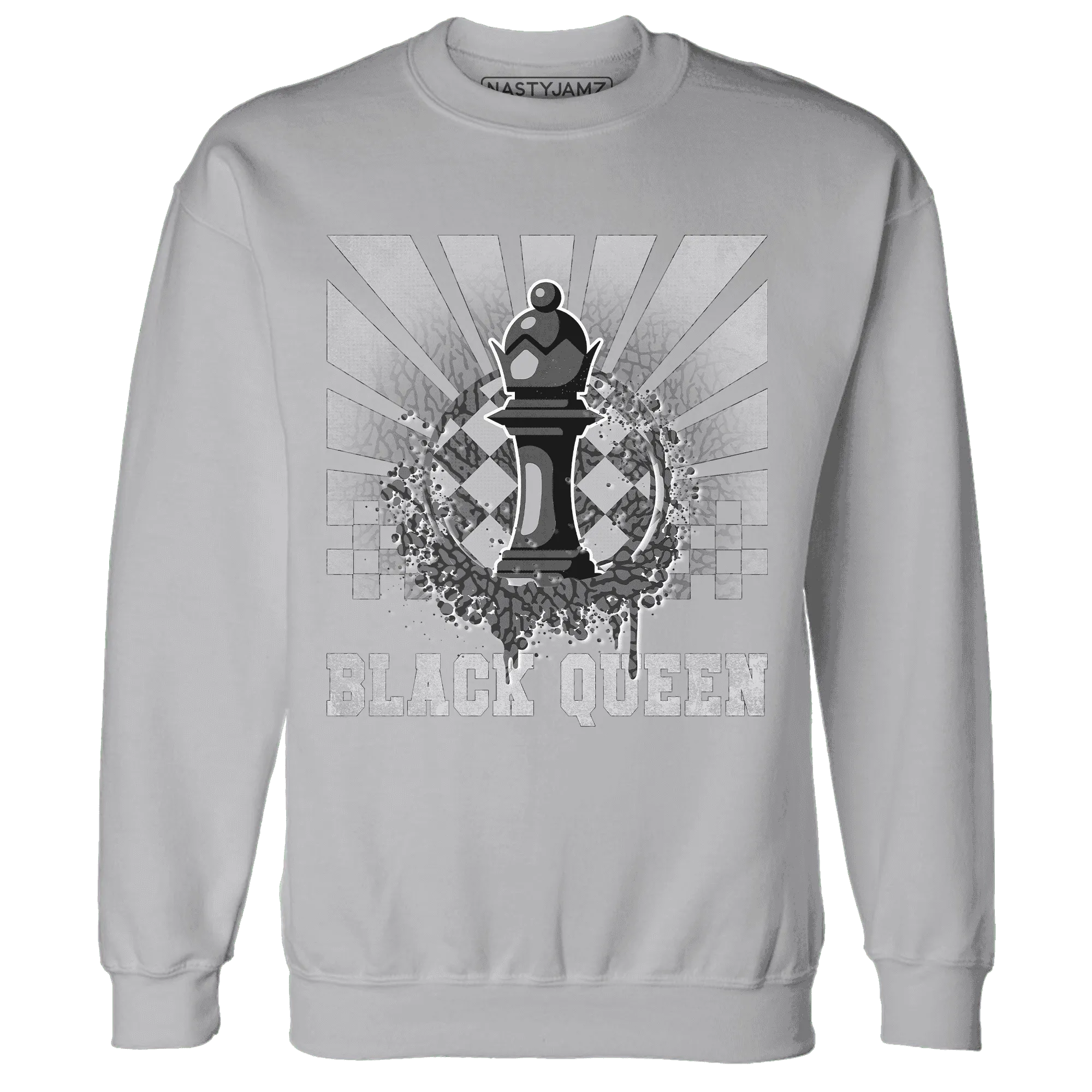 Cement-Grey-3s-Sweatshirt-Match-Black-Queen-Collection