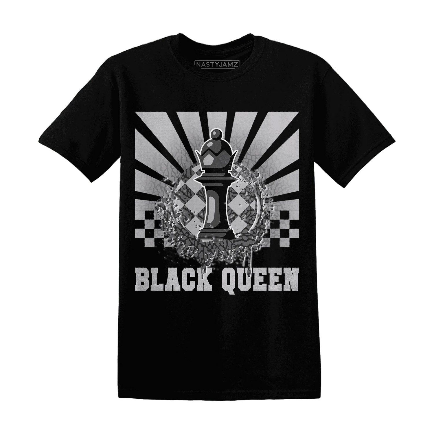 Cement-Grey-3s-T-Shirt-Match-Black-Queen-Collection