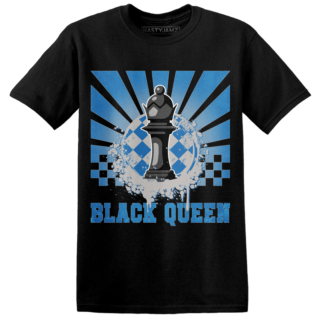 Industrial Blue 4s T Shirt Match Black Queen Collection - NastyJamz