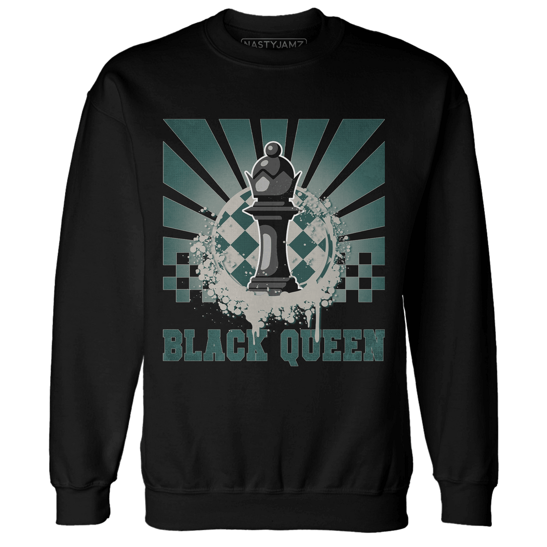 Oxidized Green 4s Sweatshirt Match Black Queen Collection - NastyJamz