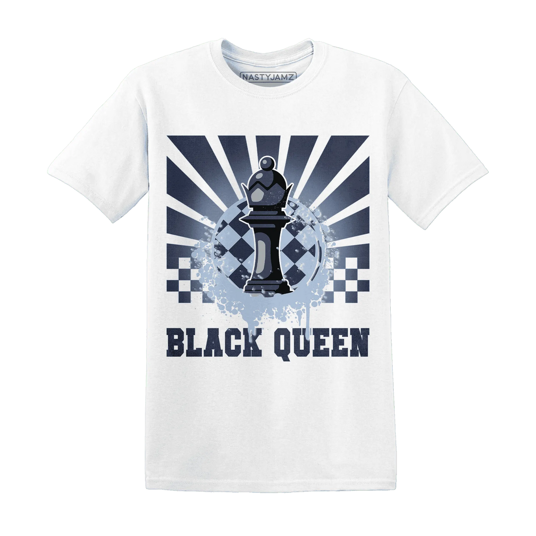 White-Navy-6s-T-Shirt-Match-Black-Queen-Collection