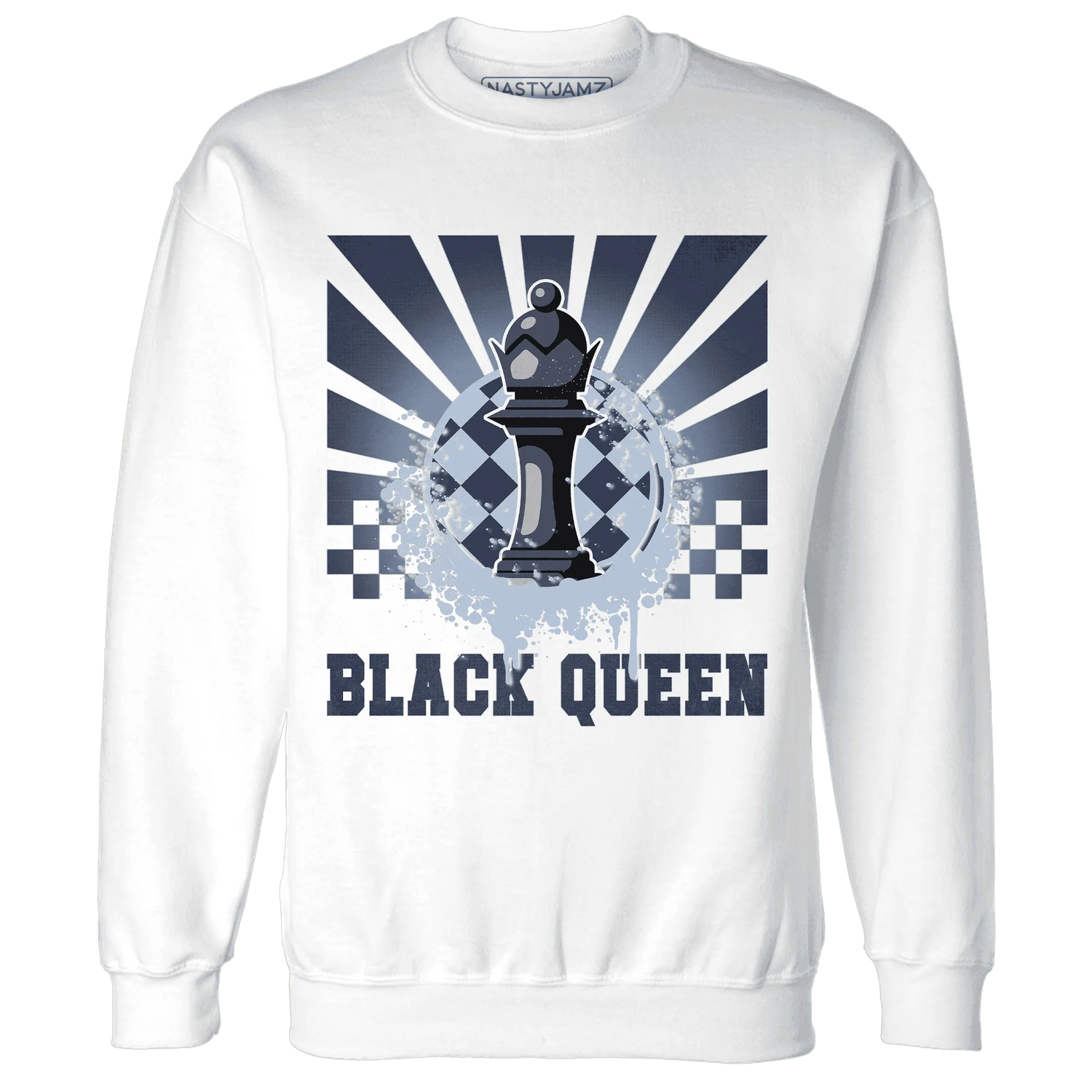 White-Navy-6s-Sweatshirt-Match-Black-Queen-Collection