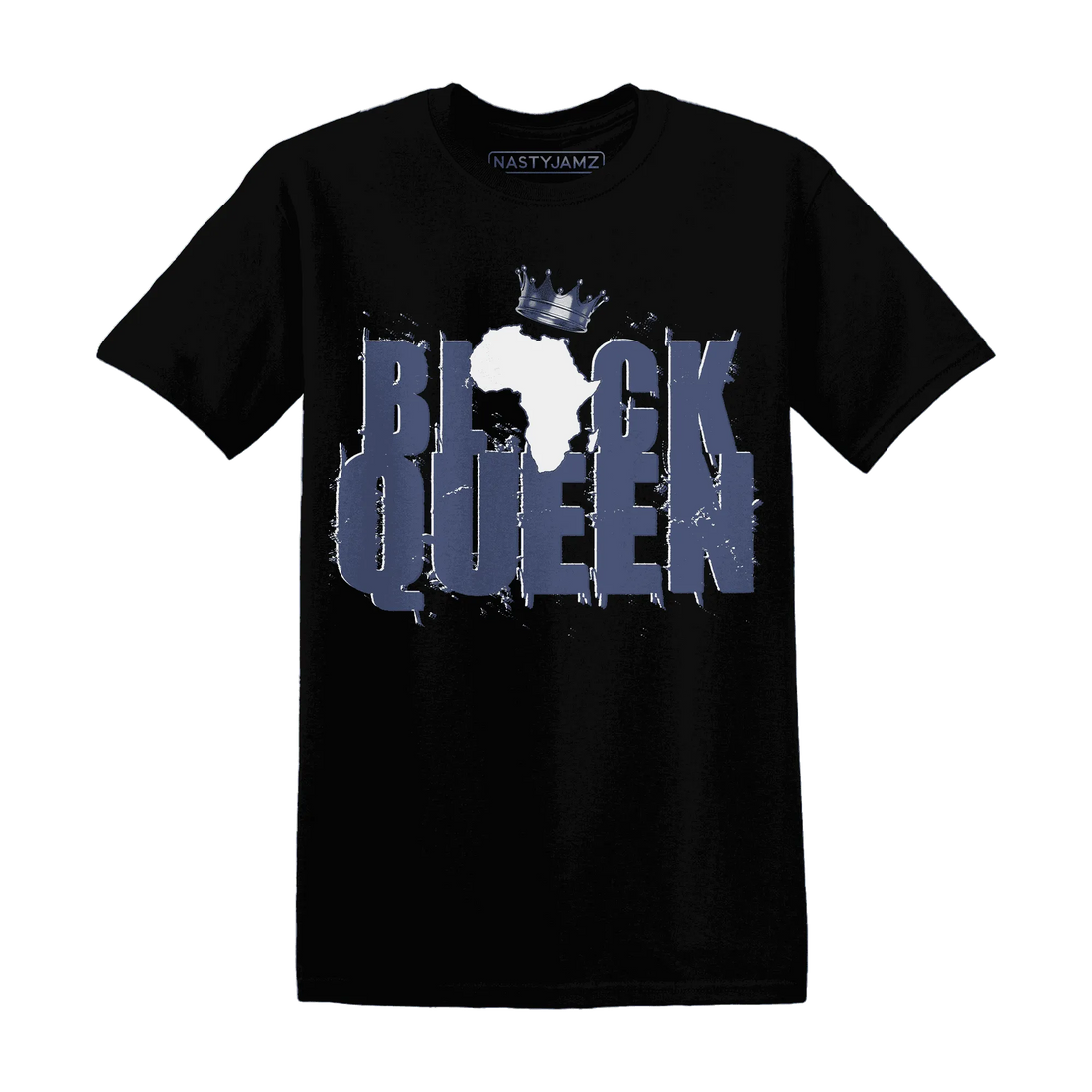 Low-Diffused-Blue-11s-T-Shirt-Match-Black-Queen-Crown
