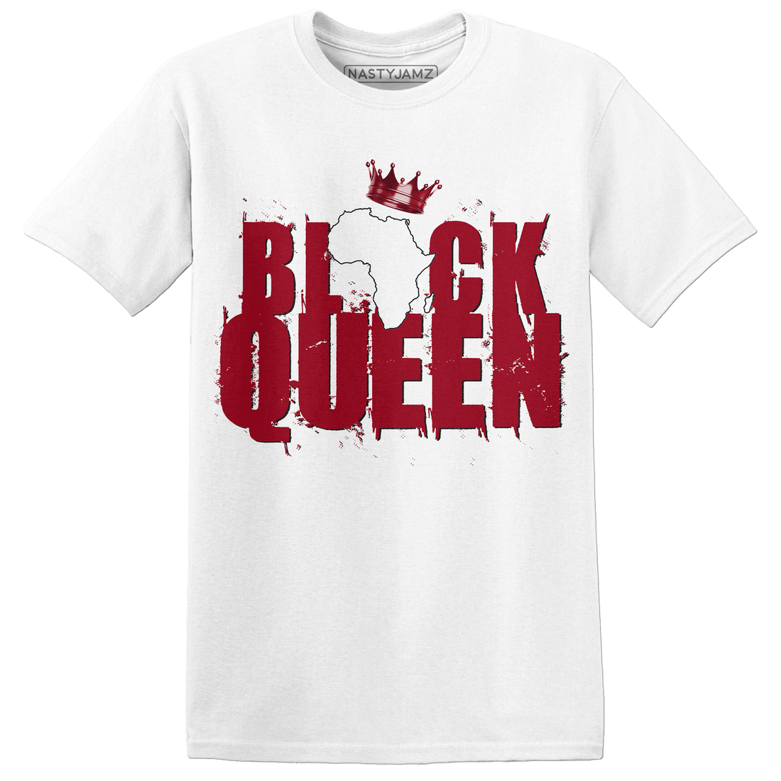 Retro Red Taxi 12s T Shirt Match Black Queen Crown - NastyJamz