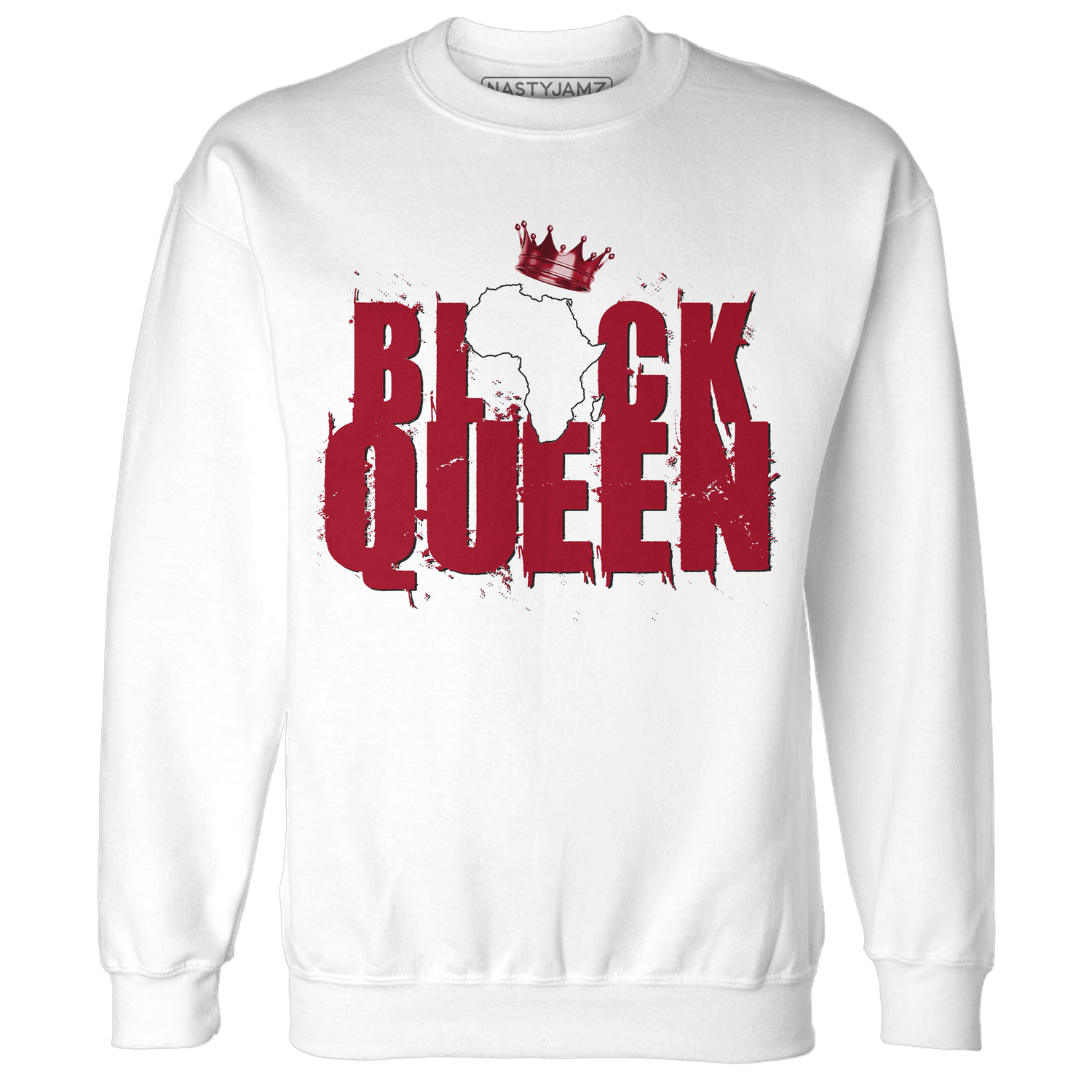 Retro Red Taxi 12s Sweatshirt Match Black Queen Crown - NastyJamz