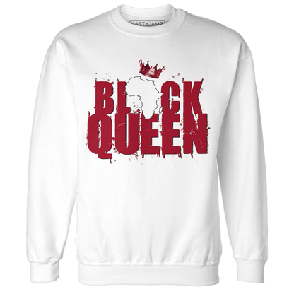 Retro Red Taxi 12s Sweatshirt Match Black Queen Crown - NastyJamz