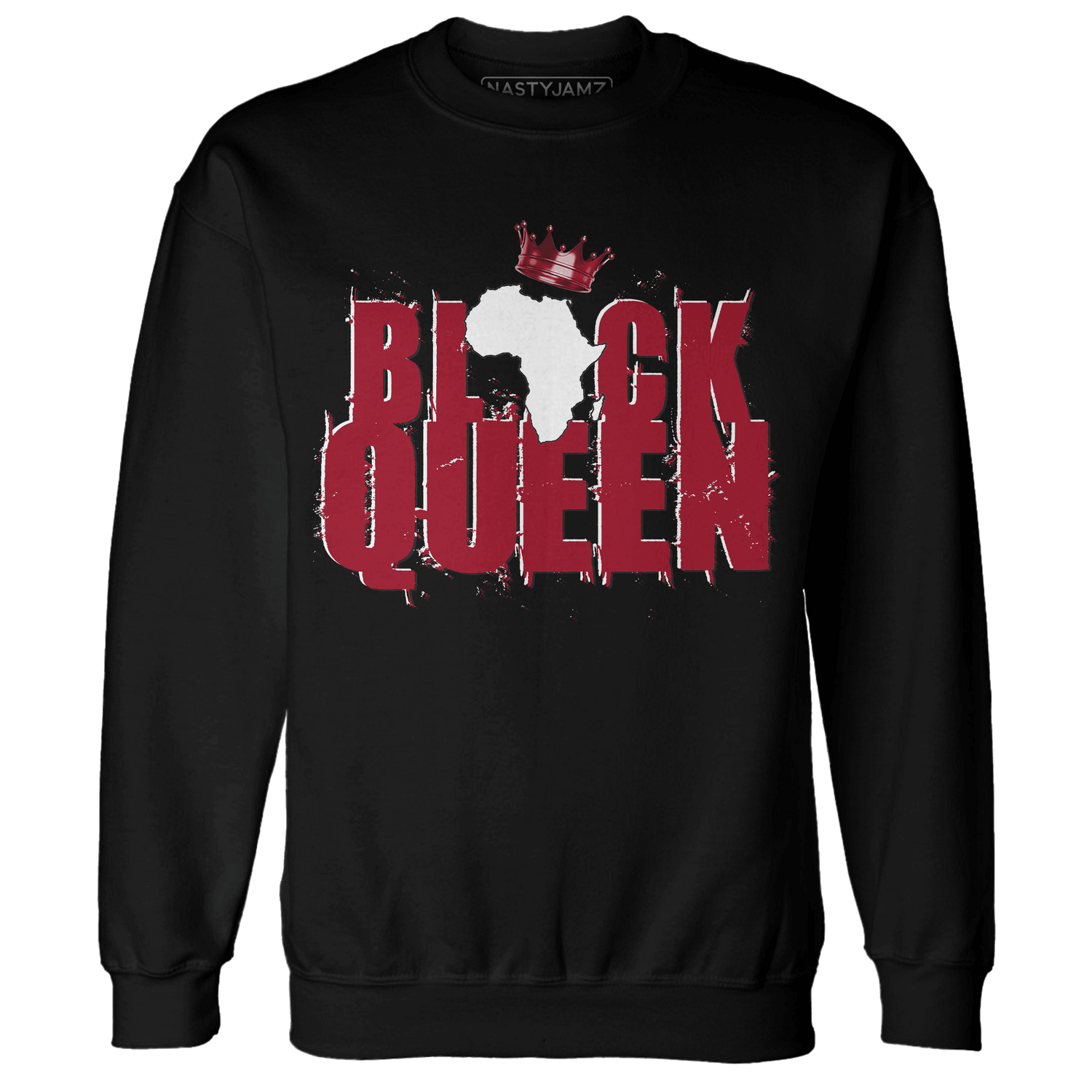 Retro Red Taxi 12s Sweatshirt Match Black Queen Crown - NastyJamz