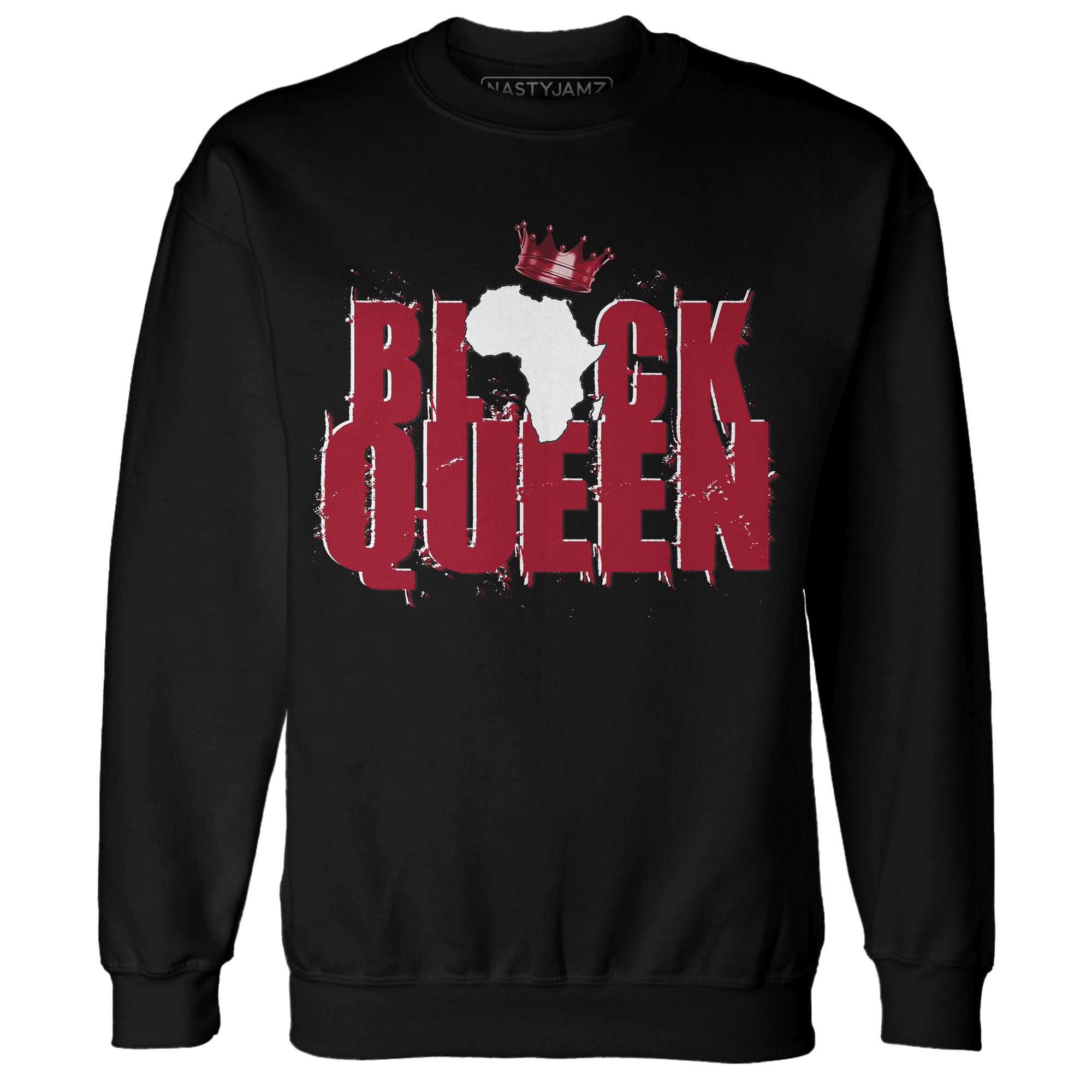 Retro Red Taxi 12s Sweatshirt Match Black Queen Crown - NastyJamz