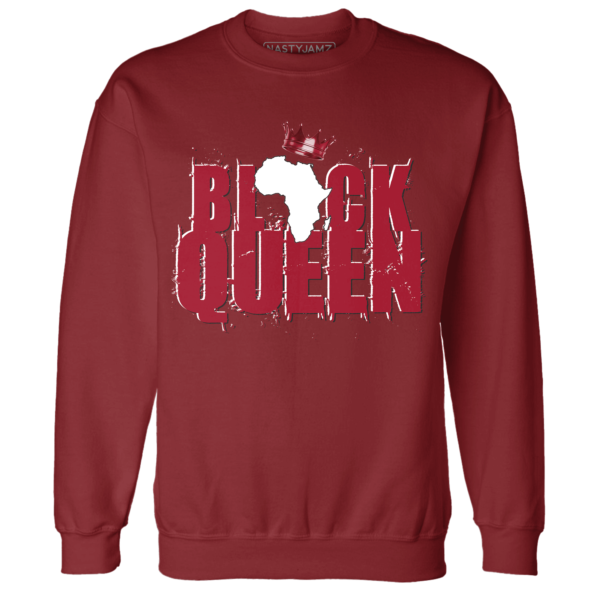 Retro Red Taxi 12s Sweatshirt Match Black Queen Crown - NastyJamz