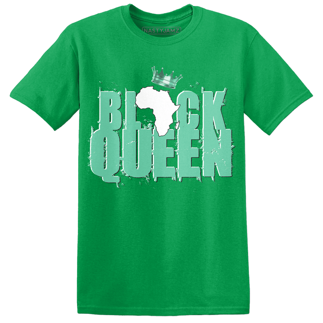 High OG Green Glow 1s T Shirt Match Black Queen Crown - NastyJamz
