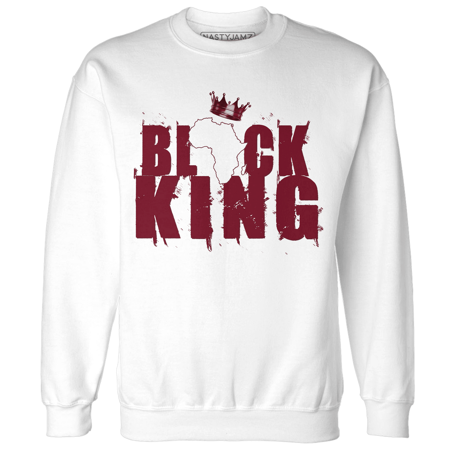 High White Team Red 1s Sweatshirt Match Black Queen Crown - NastyJamz