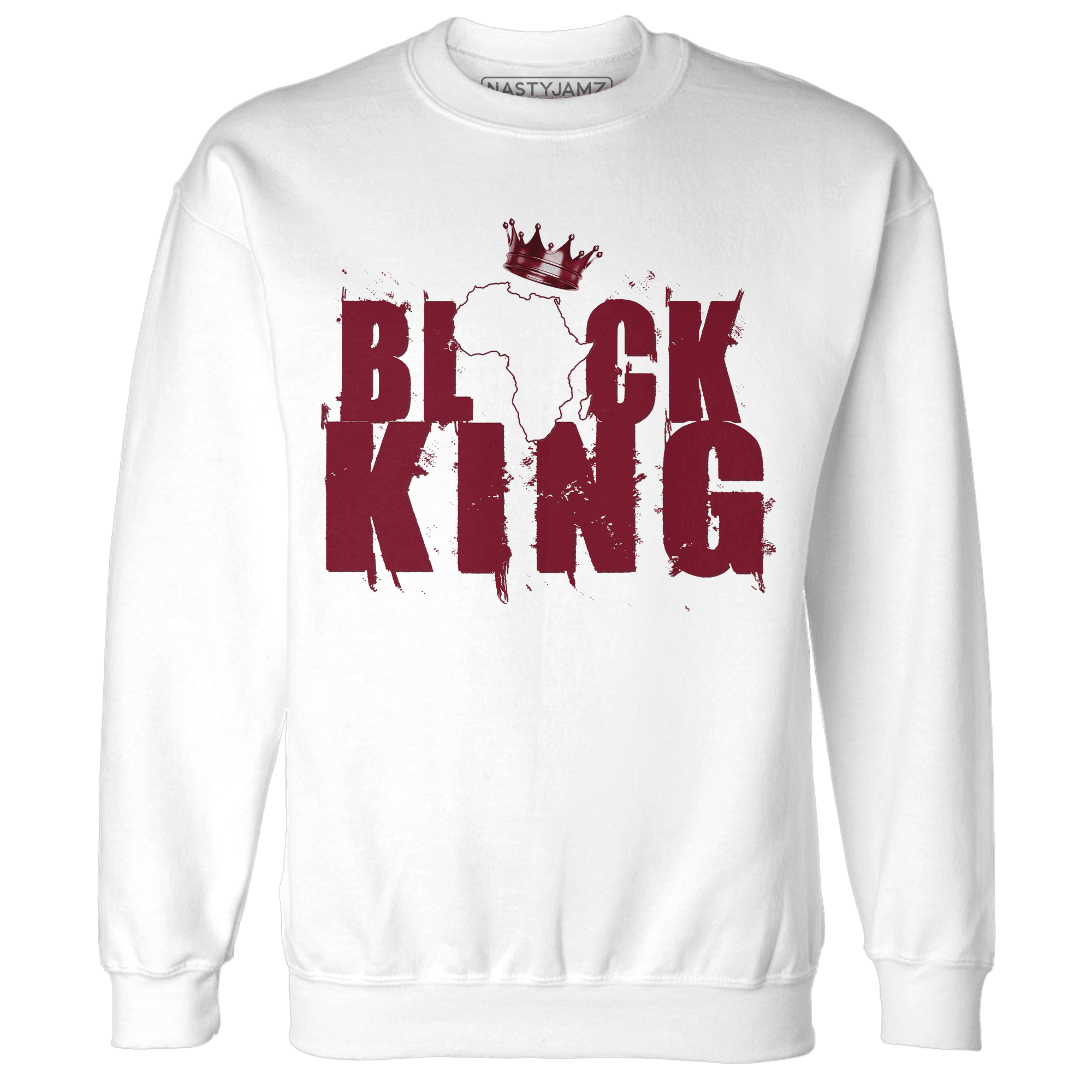 High White Team Red 1s Sweatshirt Match Black Queen Crown - NastyJamz