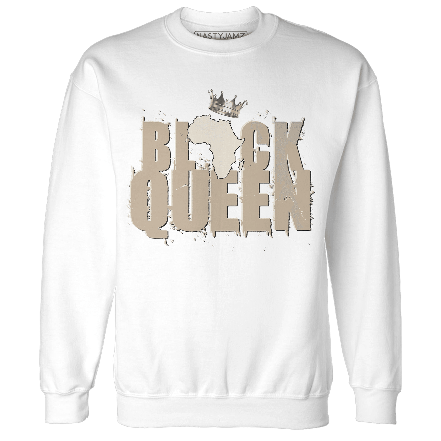 Latte 1s Sweatshirt Match Black Queen Crown - NastyJamz