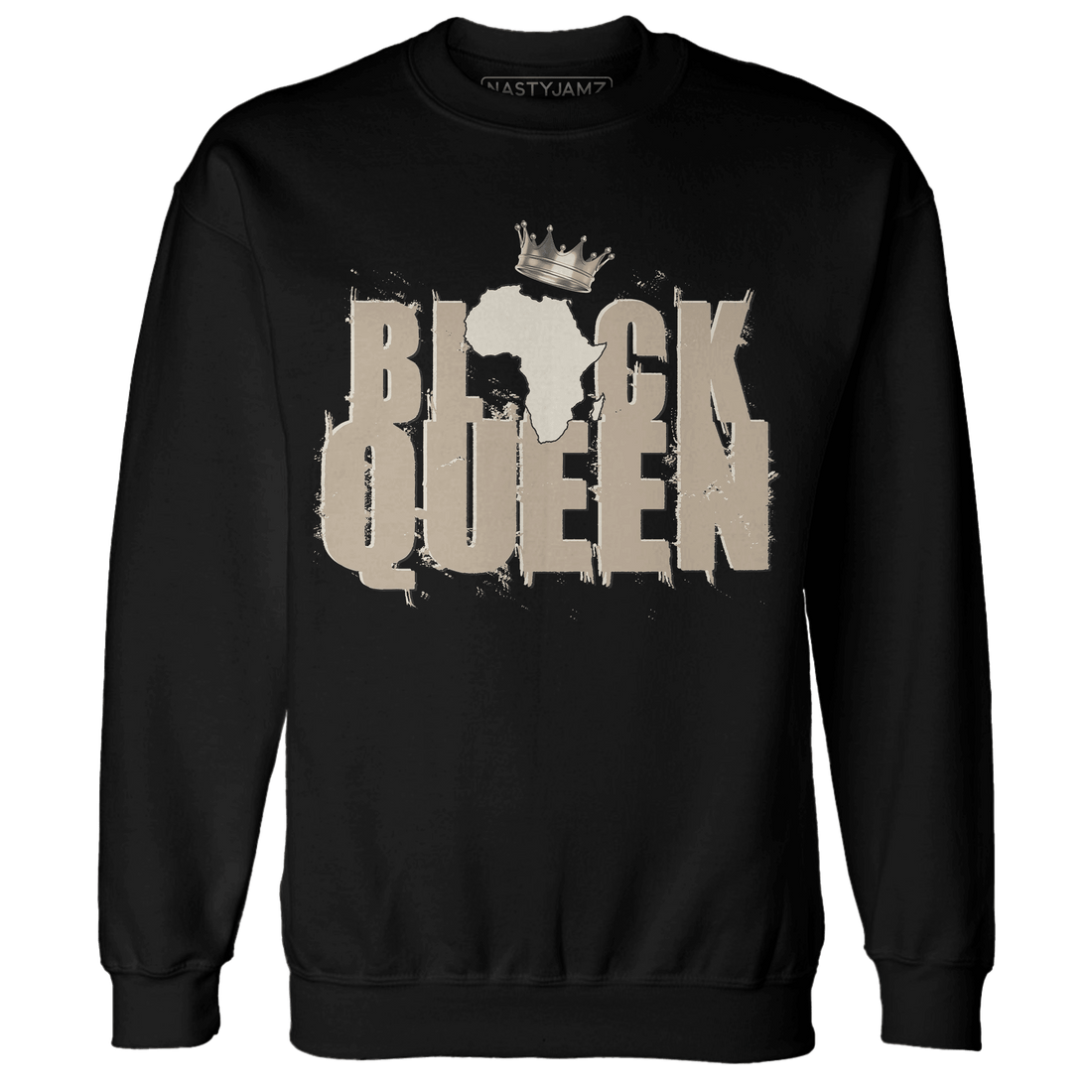 Latte 1s Sweatshirt Match Black Queen Crown - NastyJamz