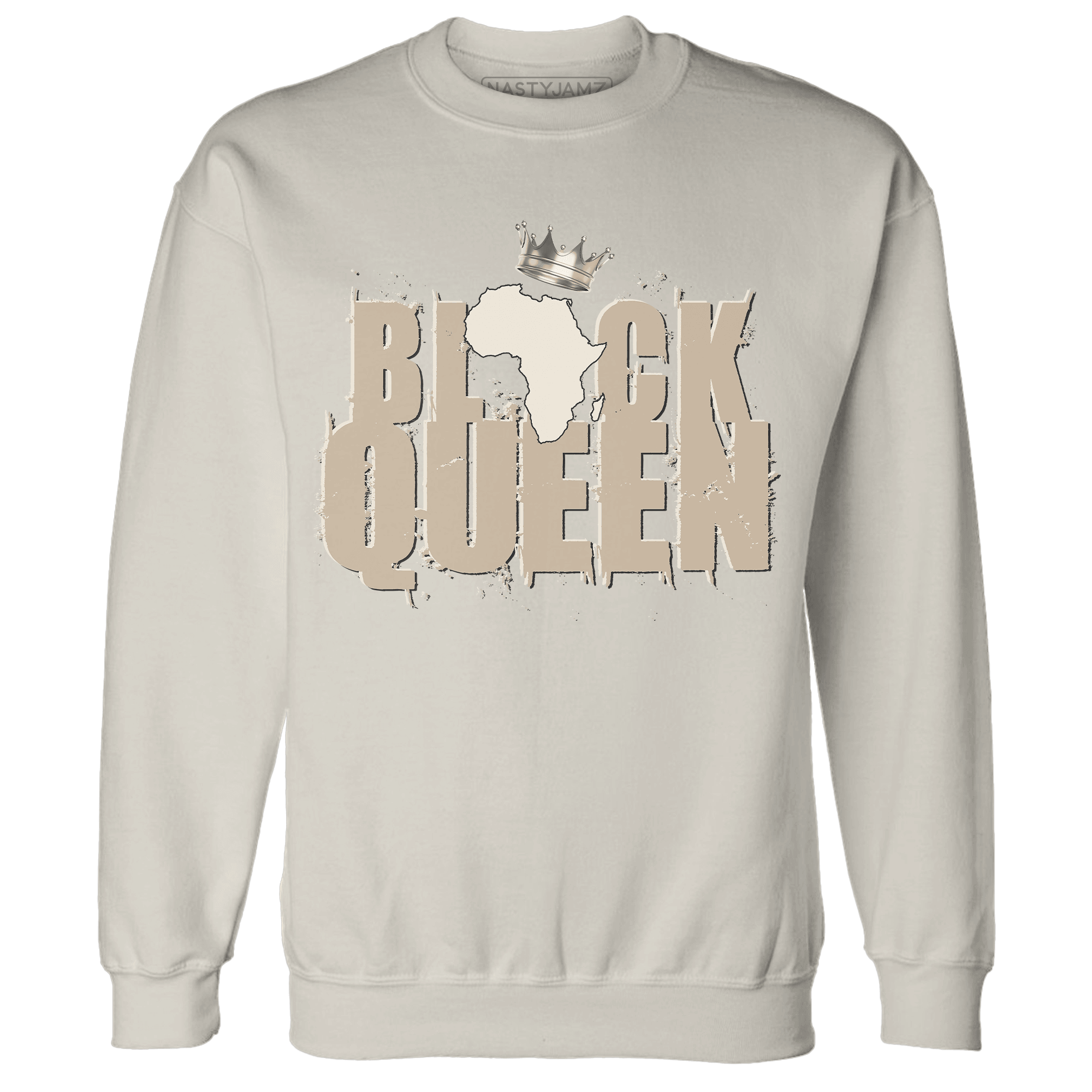 Latte 1s Sweatshirt Match Black Queen Crown - NastyJamz