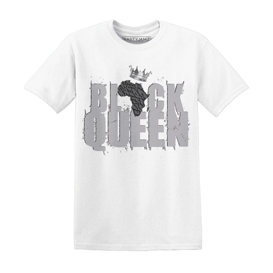 Cement-Grey-3s-T-Shirt-Match-Black-Queen-Crown