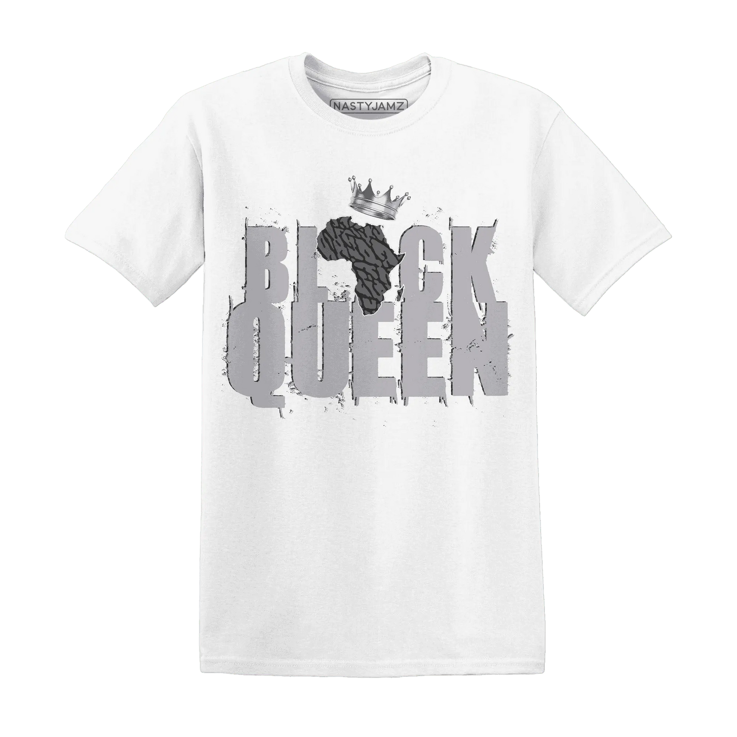 Cement-Grey-3s-T-Shirt-Match-Black-Queen-Crown