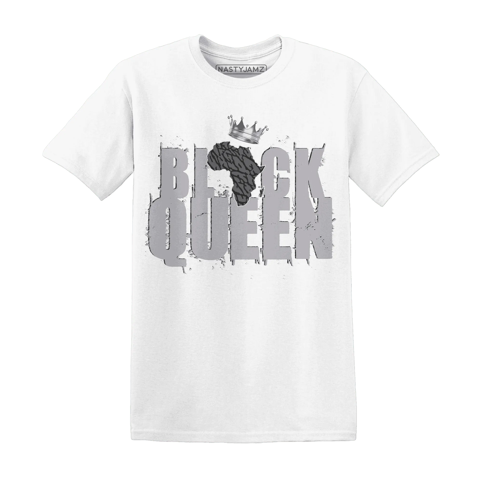 Cement-Grey-3s-T-Shirt-Match-Black-Queen-Crown