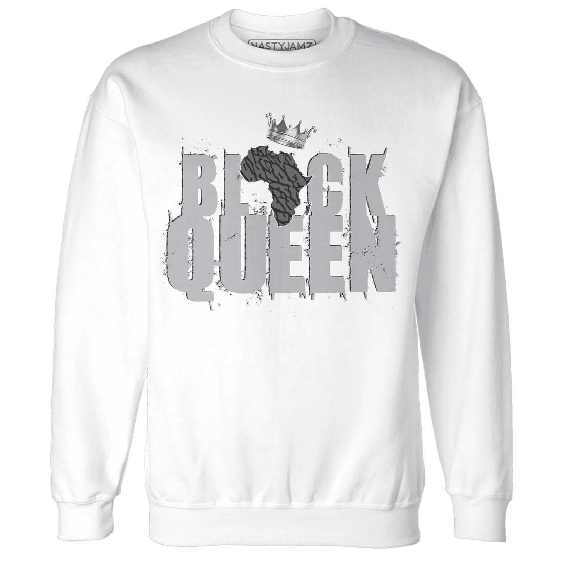Cement-Grey-3s-Sweatshirt-Match-Black-Queen-Crown