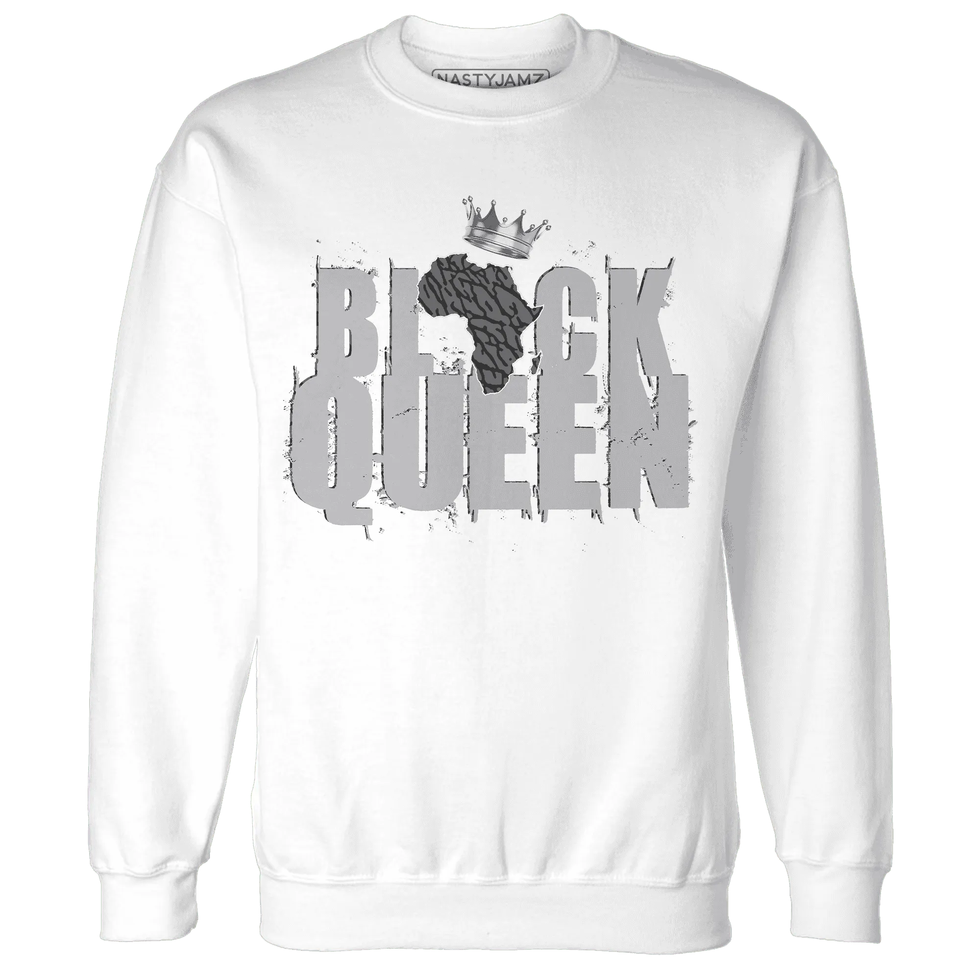Cement-Grey-3s-Sweatshirt-Match-Black-Queen-Crown