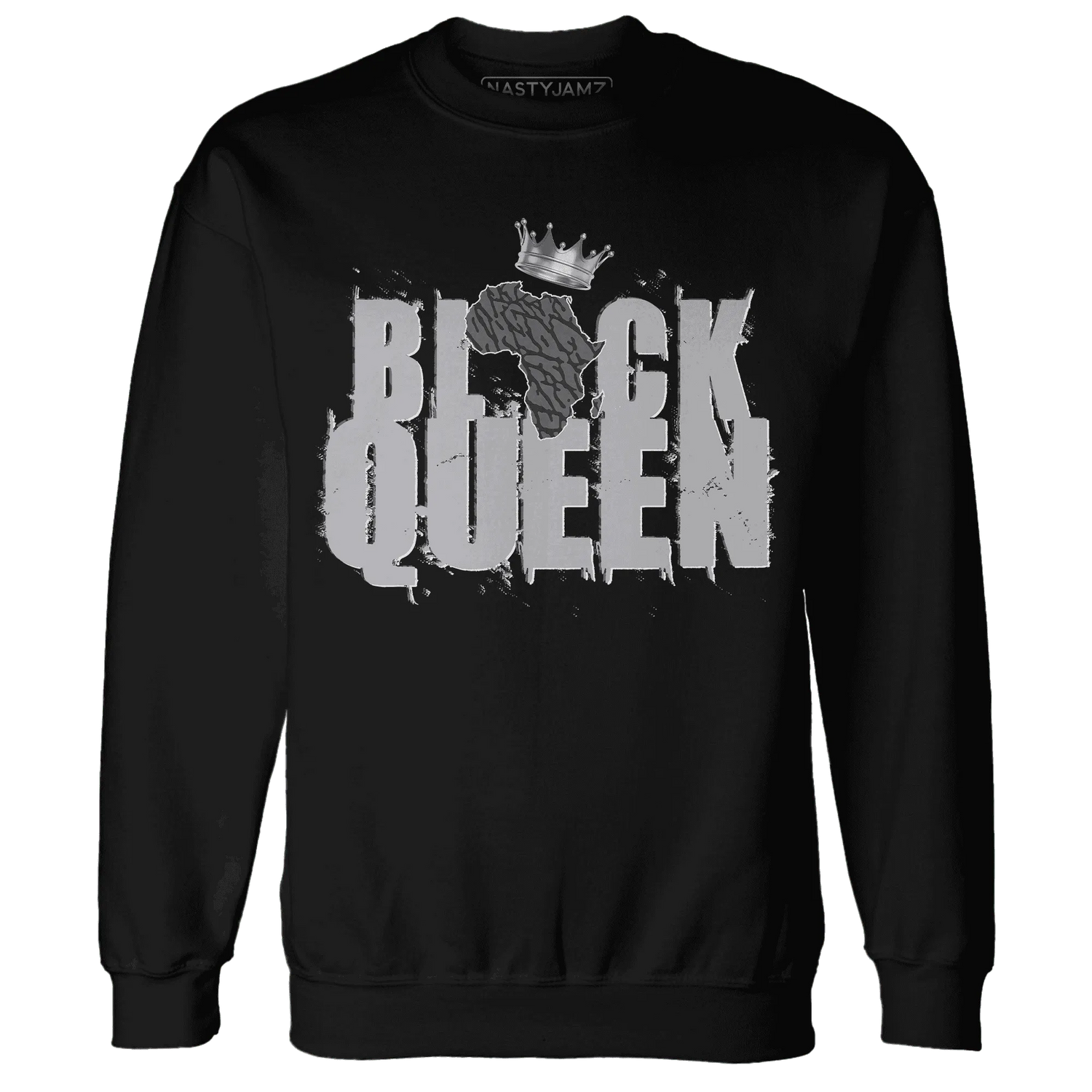 Cement-Grey-3s-Sweatshirt-Match-Black-Queen-Crown
