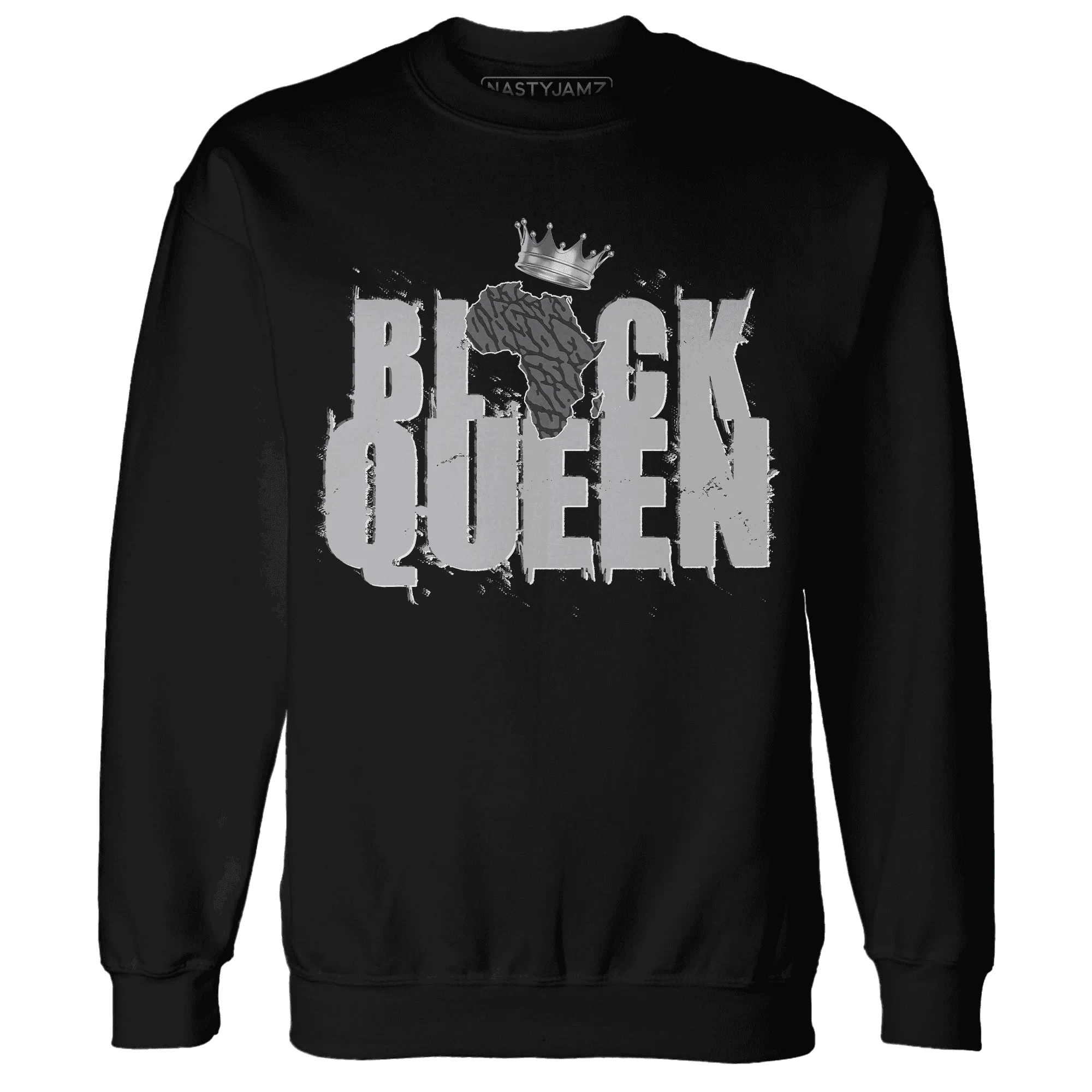 Cement-Grey-3s-Sweatshirt-Match-Black-Queen-Crown