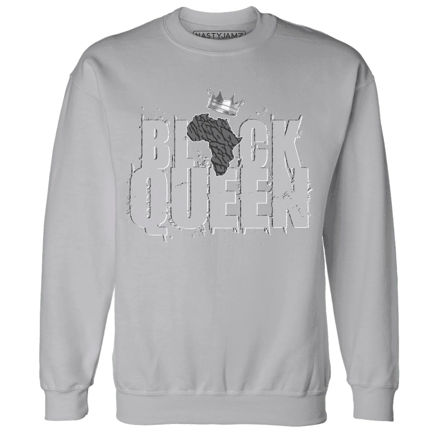 Cement-Grey-3s-Sweatshirt-Match-Black-Queen-Crown