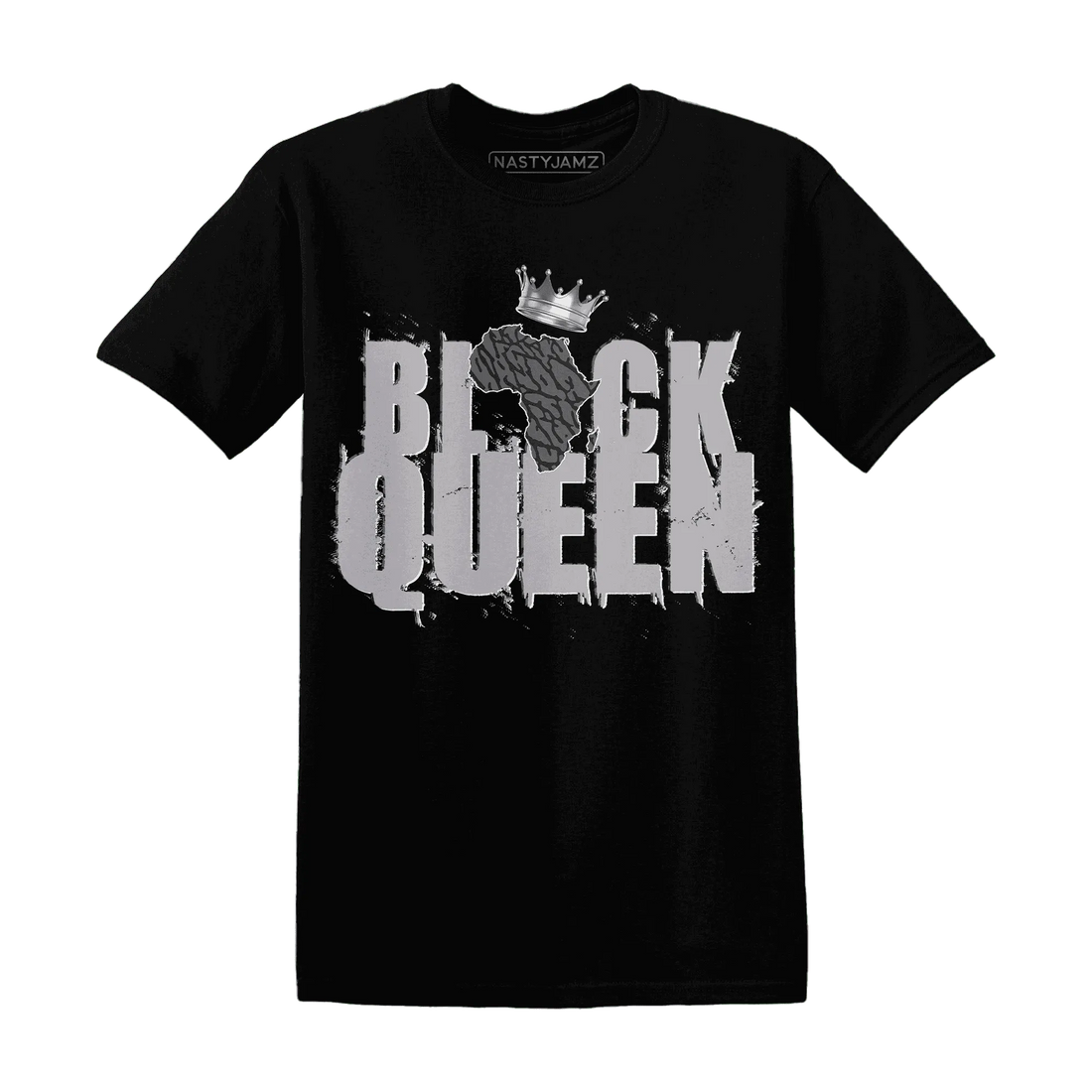 Cement-Grey-3s-T-Shirt-Match-Black-Queen-Crown