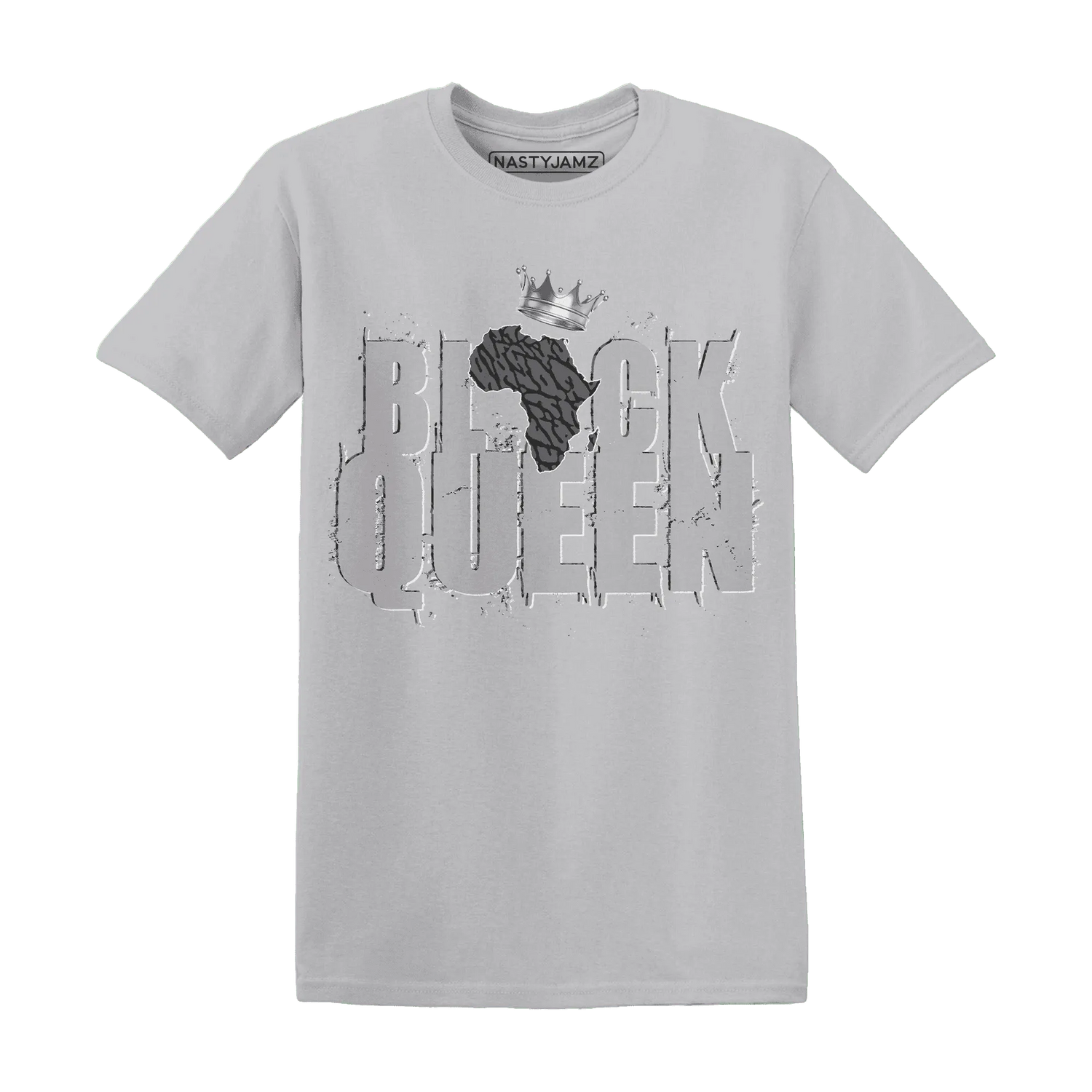 Cement-Grey-3s-T-Shirt-Match-Black-Queen-Crown