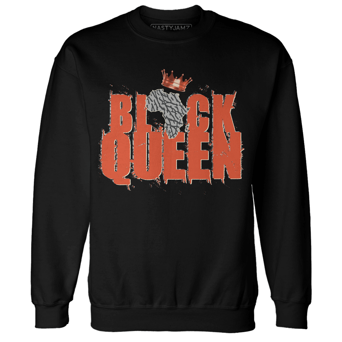 Georgia Peach 3s Sweatshirt Match Black Queen Crown - NastyJamz