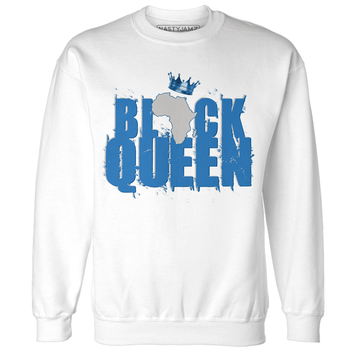 Industrial Blue 4s Sweatshirt Match Black Queen Crown - NastyJamz