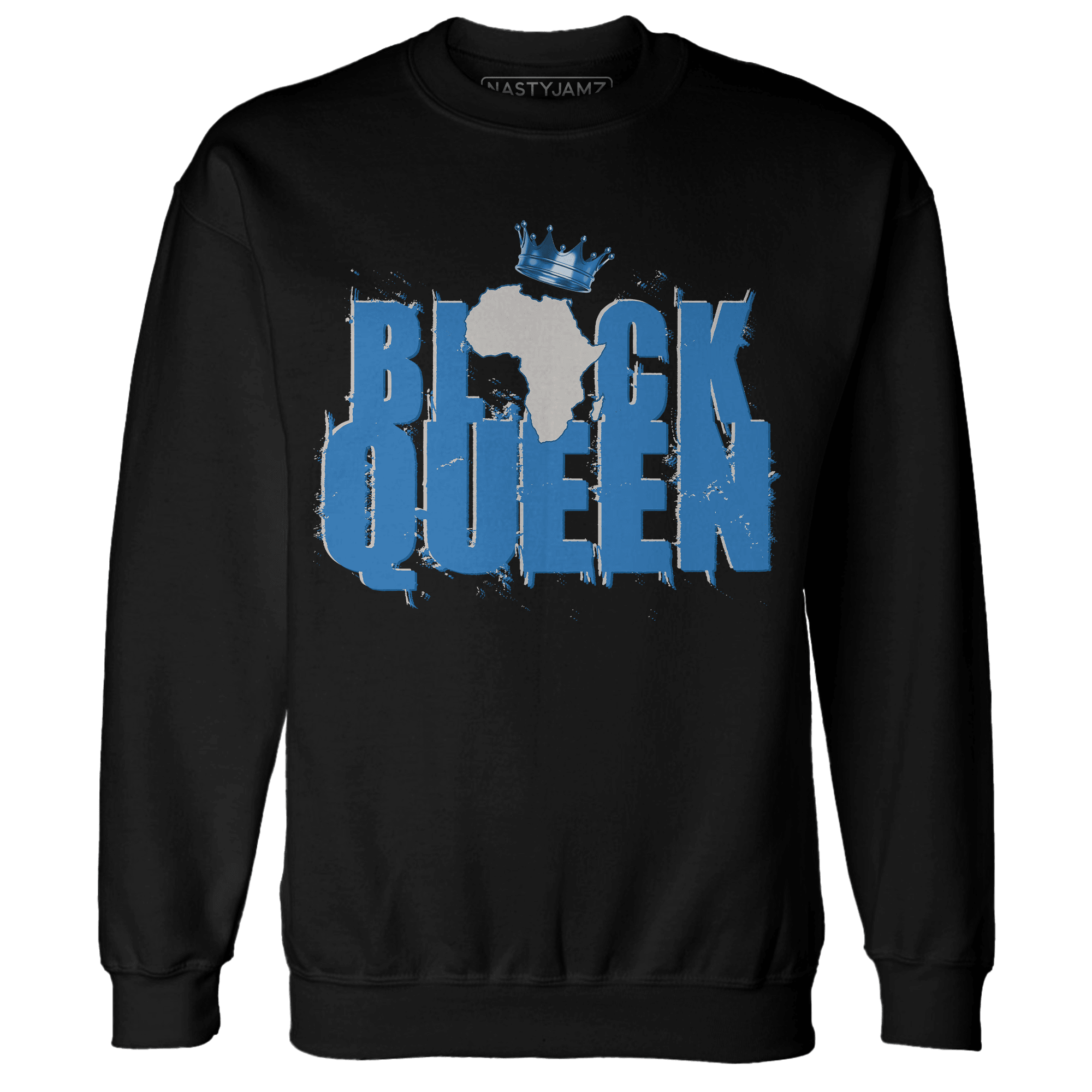 Industrial Blue 4s Sweatshirt Match Black Queen Crown - NastyJamz