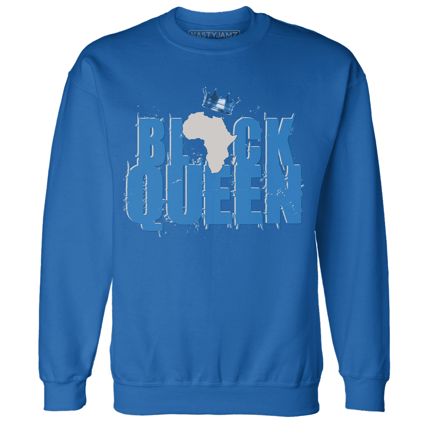 Industrial Blue 4s Sweatshirt Match Black Queen Crown - NastyJamz