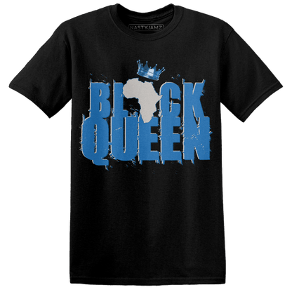 Industrial Blue 4s T Shirt Match Black Queen Crown - NastyJamz