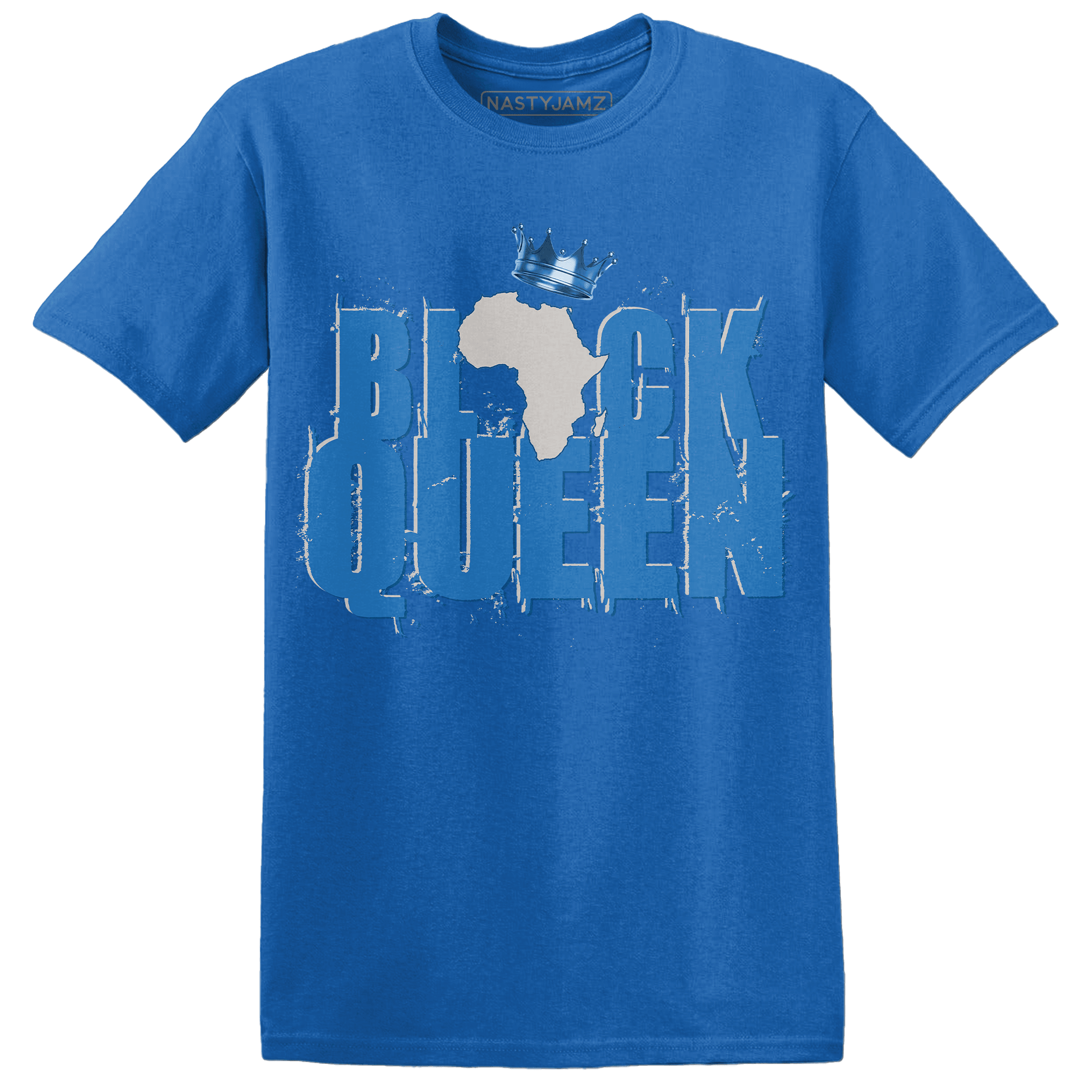 Industrial Blue 4s T Shirt Match Black Queen Crown - NastyJamz