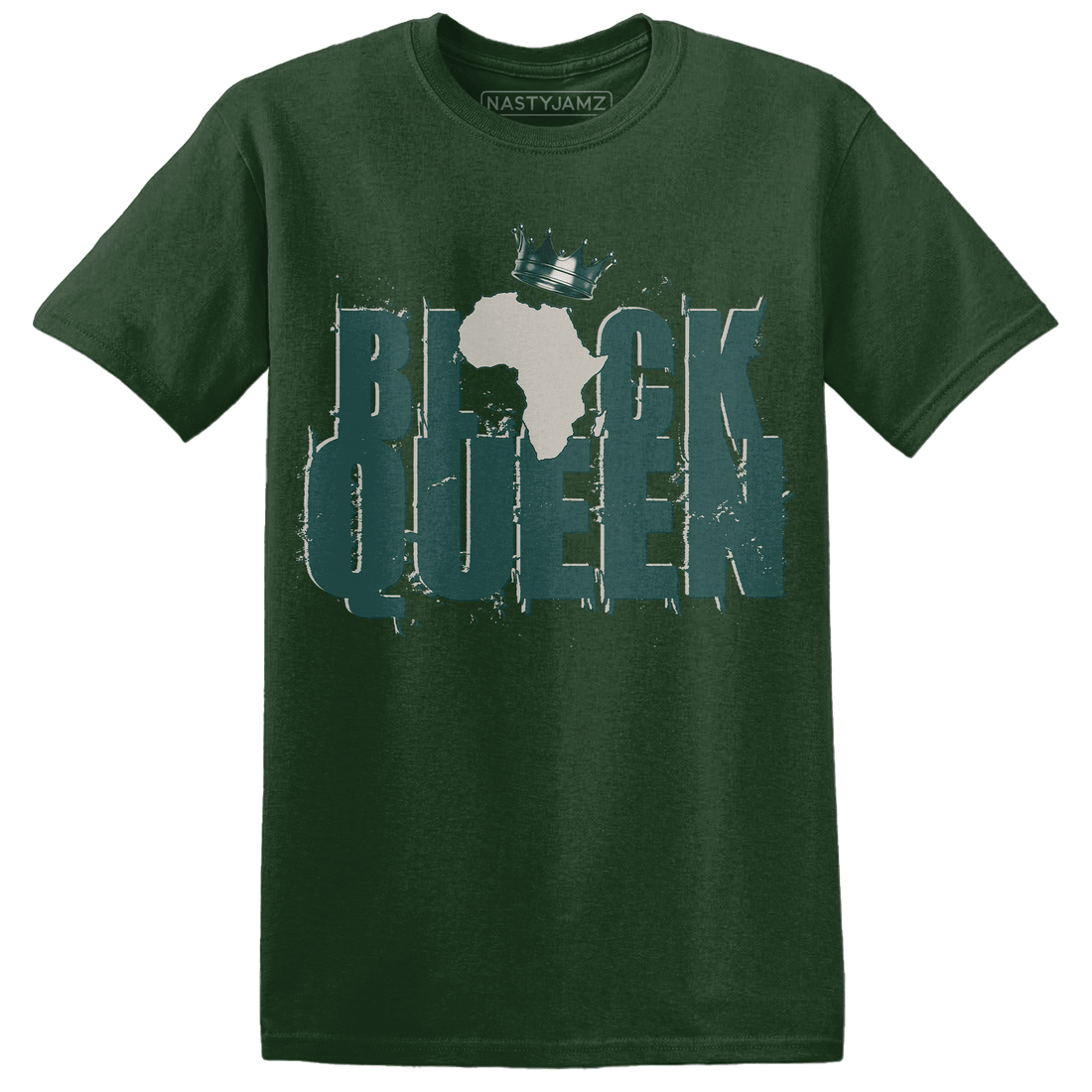 Oxidized Green 4s T Shirt Match Black Queen Crown - NastyJamz