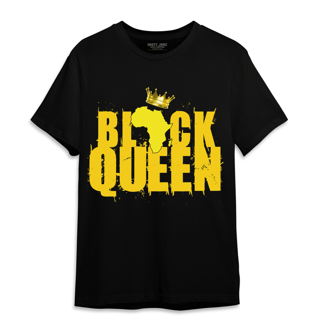 Vivid Sulfur 4s T Shirt Match Black Queen Crown - NastyJamz