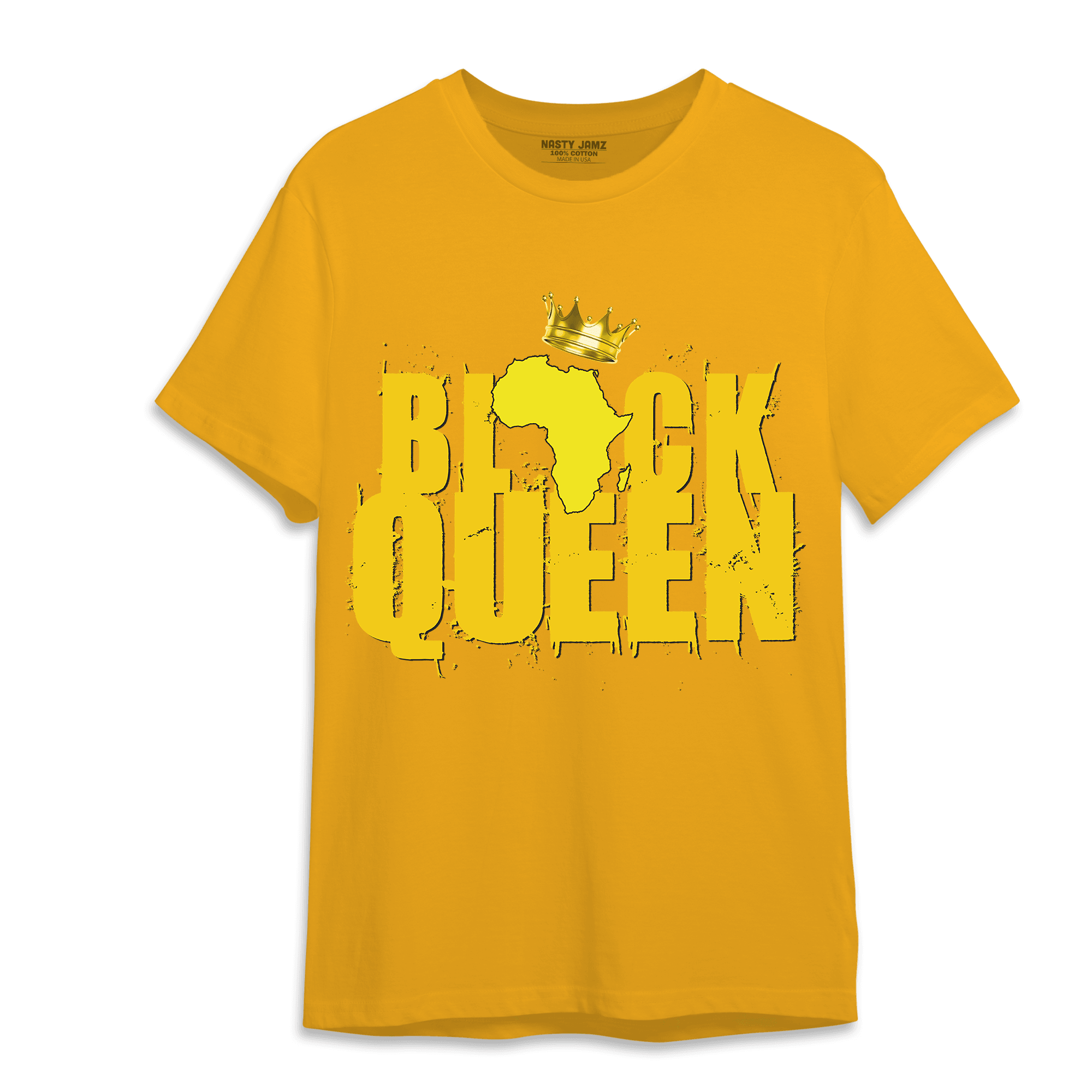 Vivid Sulfur 4s T Shirt Match Black Queen Crown - NastyJamz