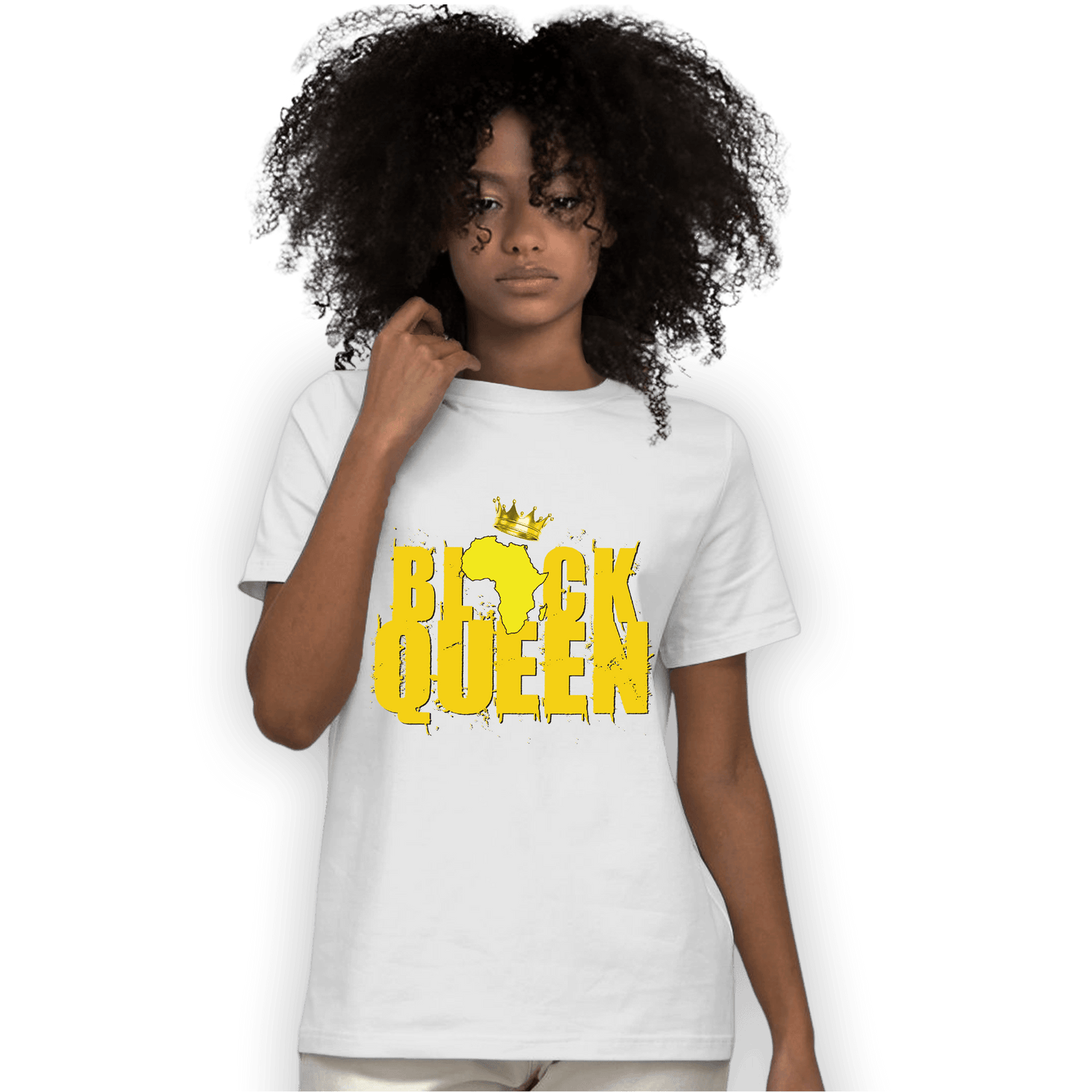 Vivid Sulfur 4s T Shirt Match Black Queen Crown - NastyJamz