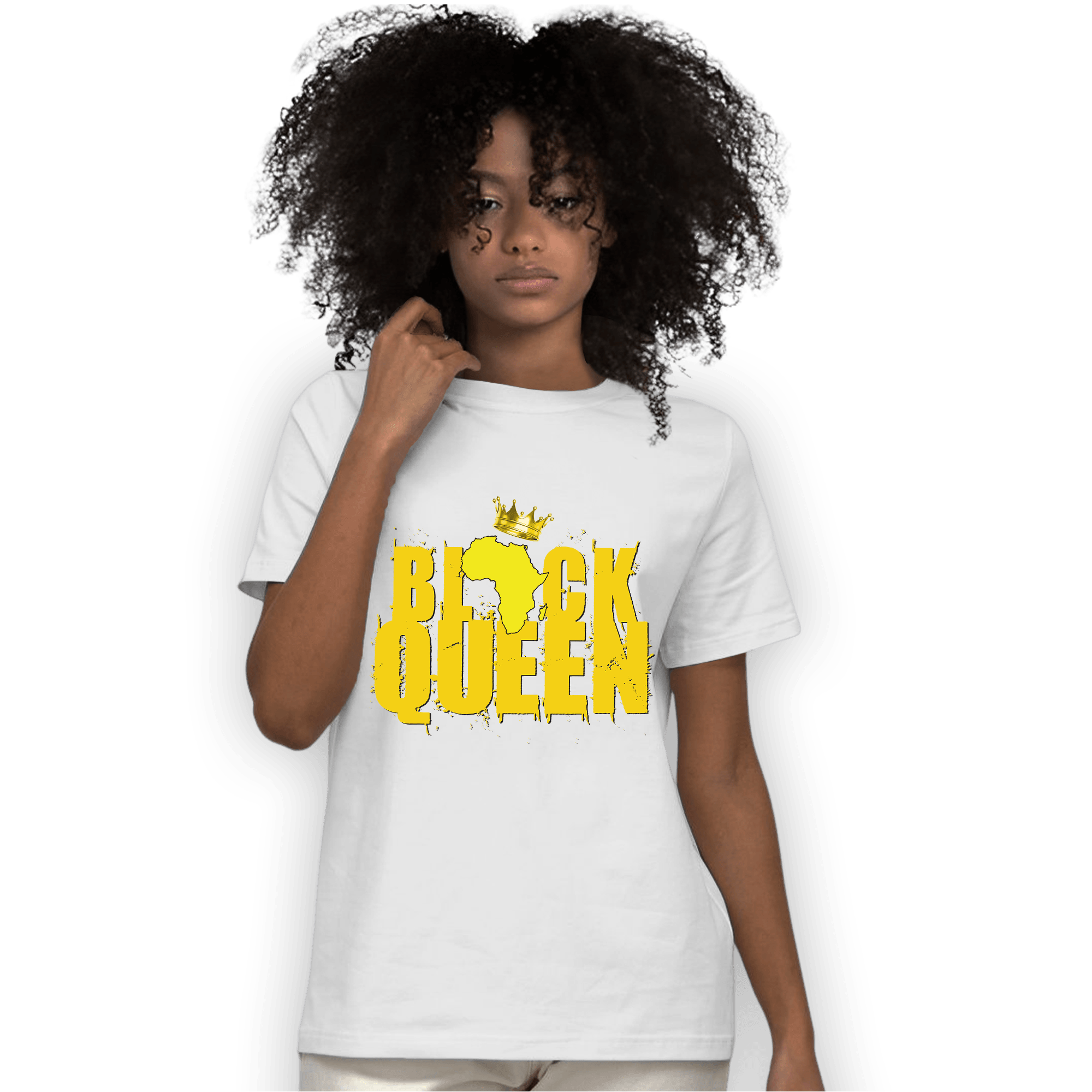 Vivid Sulfur 4s T Shirt Match Black Queen Crown - NastyJamz