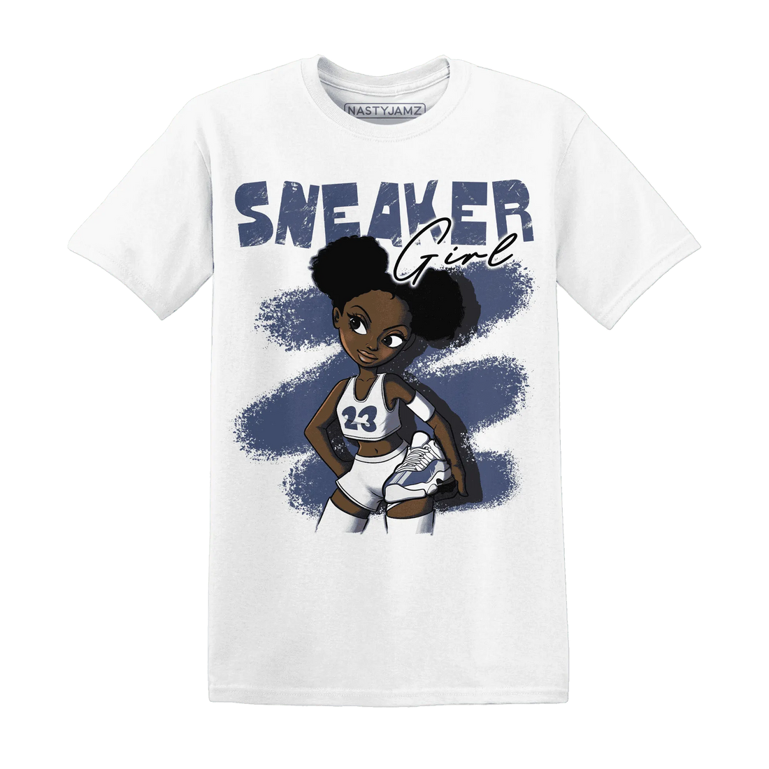 Low-Diffused-Blue-11s-T-Shirt-Match-Black-Sneaker-Girl