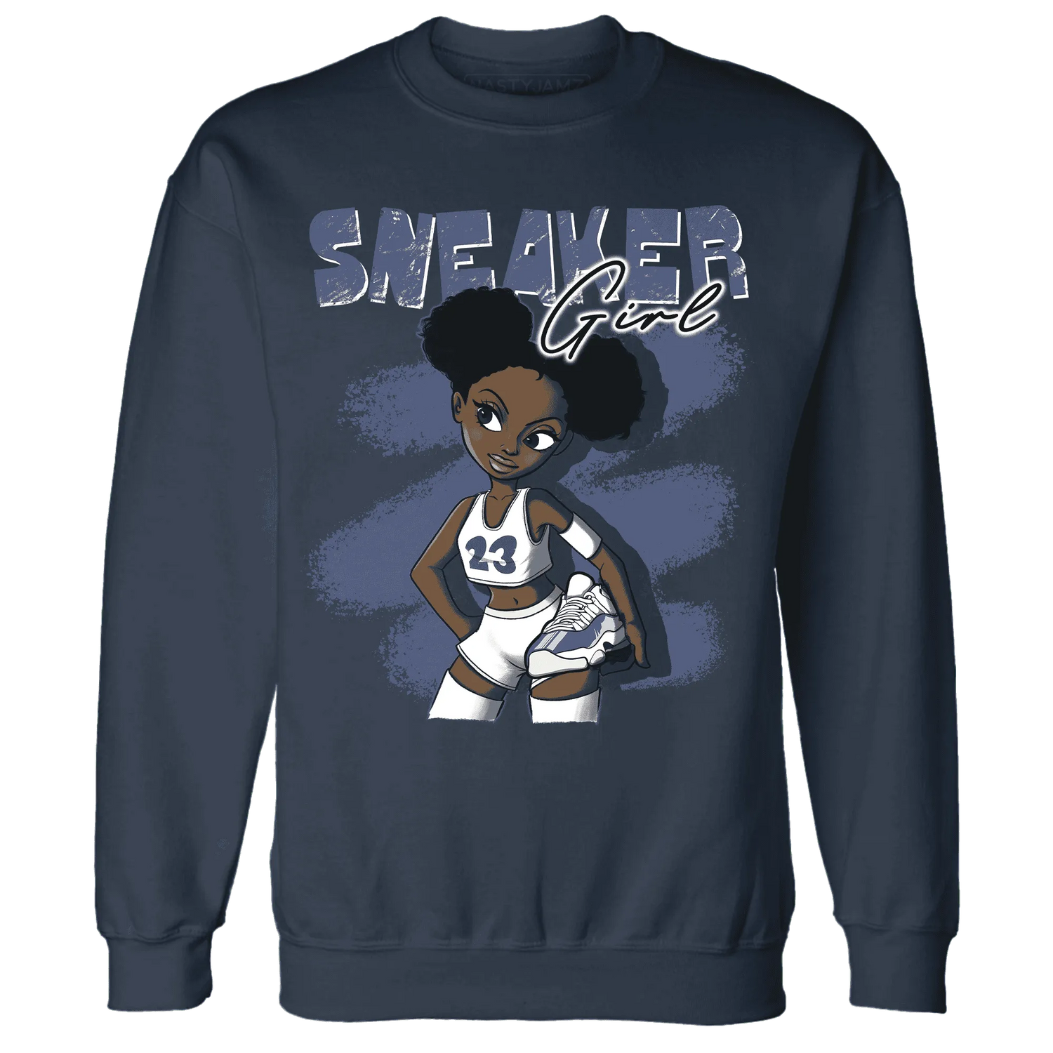 Low-Diffused-Blue-11s-Sweatshirt-Match-Black-Sneaker-Girl