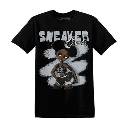 NastyJamz-Wolf-Grey-12s-T-Shirt-Match-Black-Sneaker-Girl