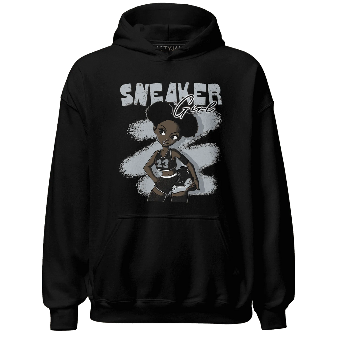NastyJamz-Wolf-Grey-12s-Hoodie-Match-Black-Sneaker-Girl
