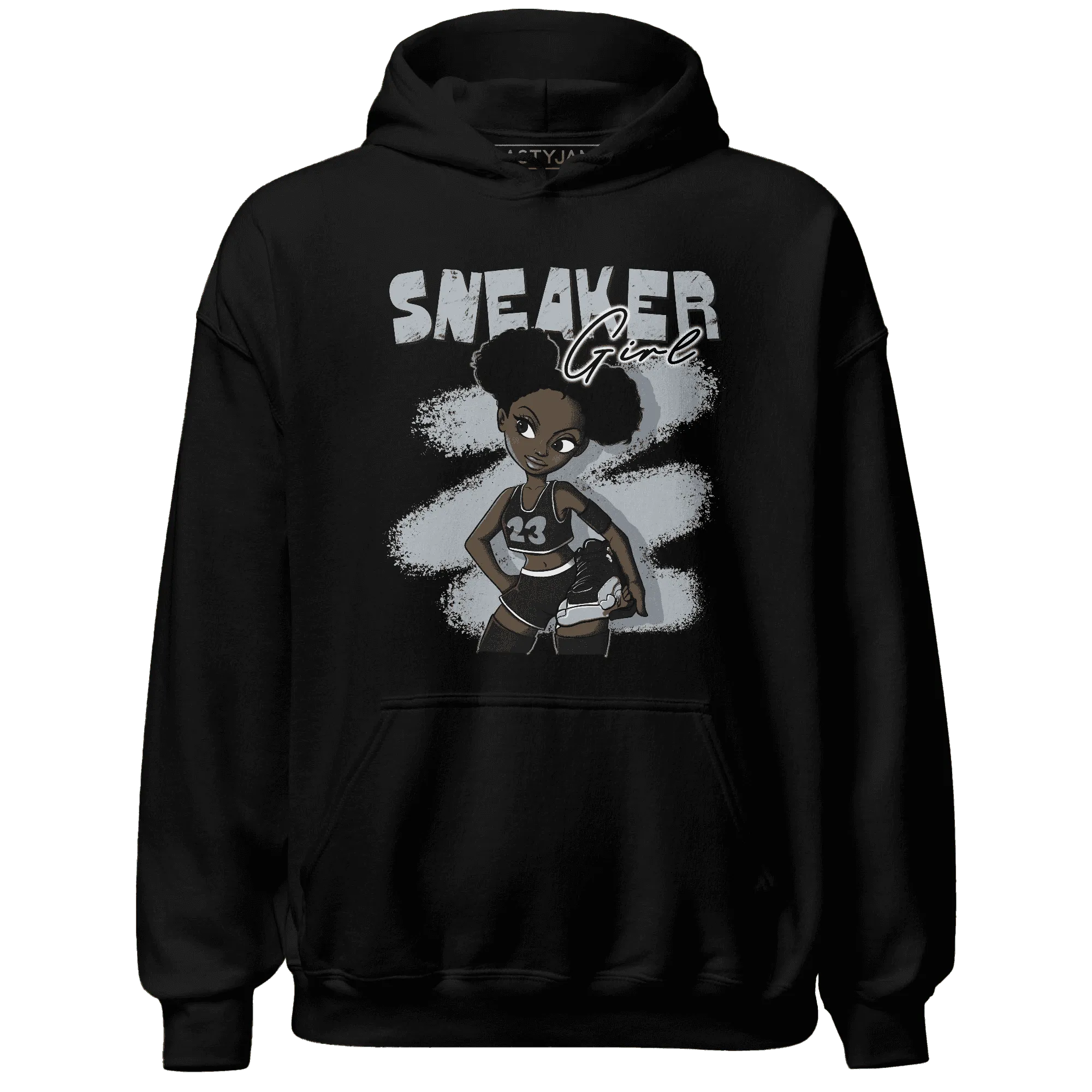 NastyJamz-Wolf-Grey-12s-Hoodie-Match-Black-Sneaker-Girl
