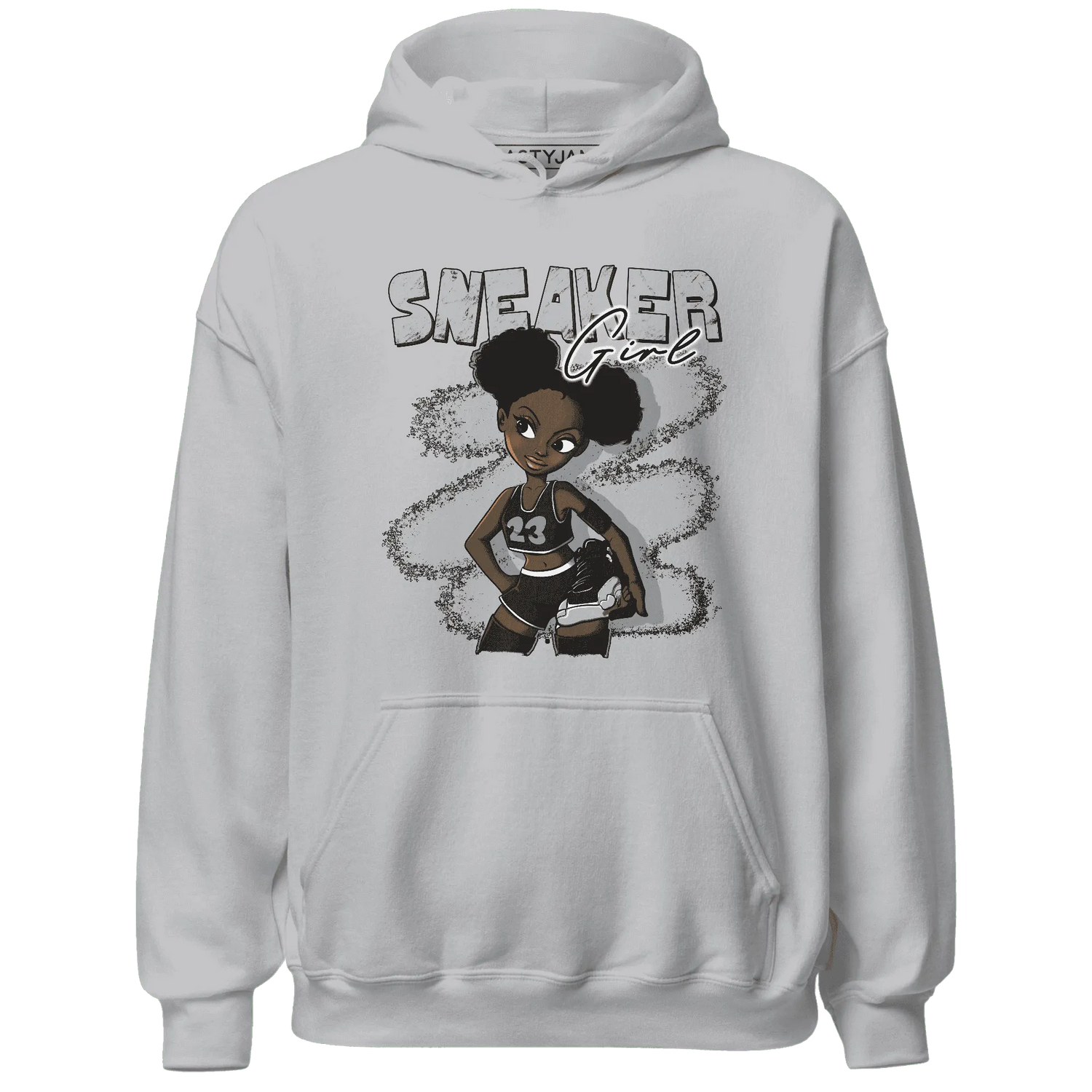 NastyJamz-Wolf-Grey-12s-Hoodie-Match-Black-Sneaker-Girl